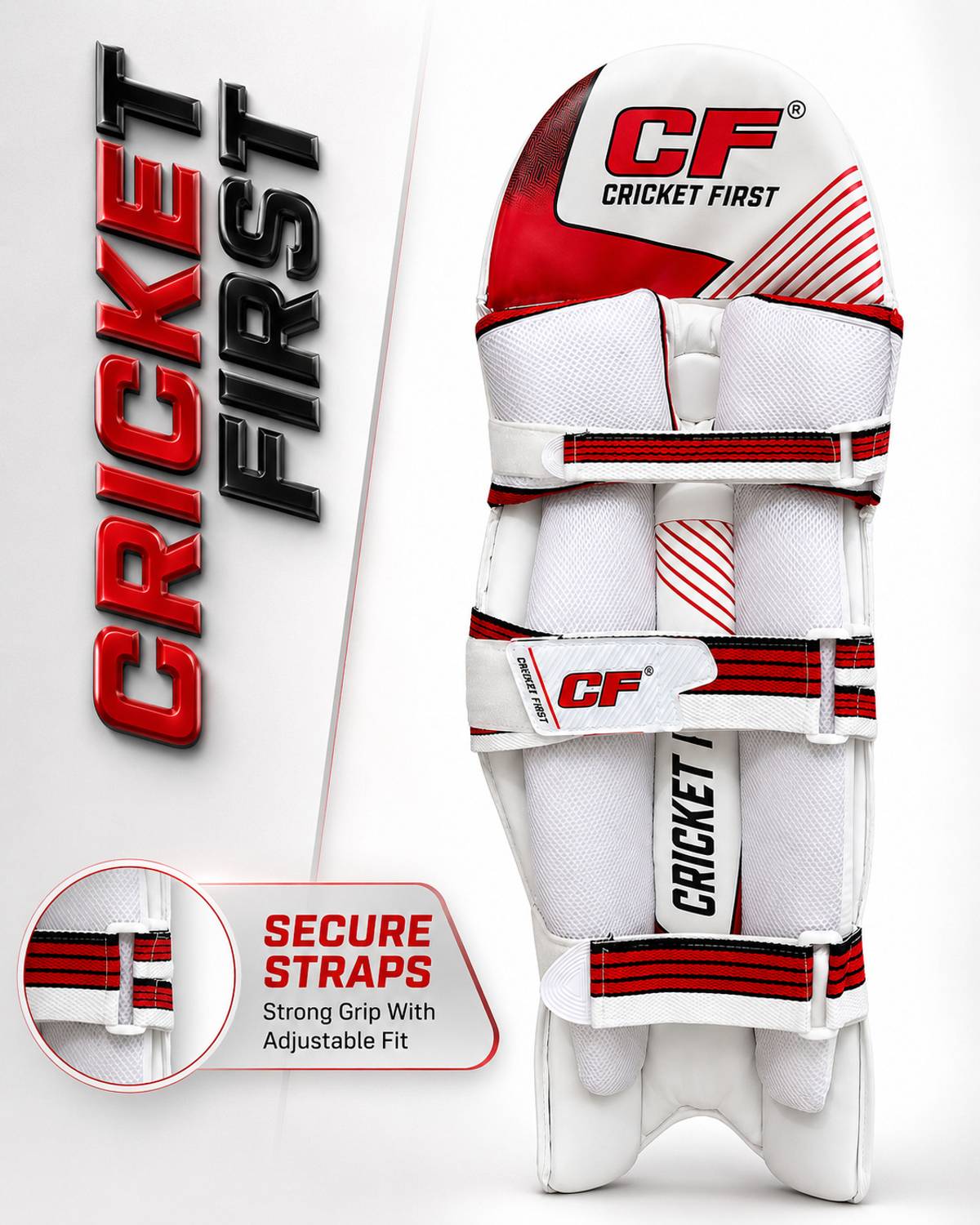 Cricket Full Size Test Batting Leg Guards for Right Hand Batsman - Image 3