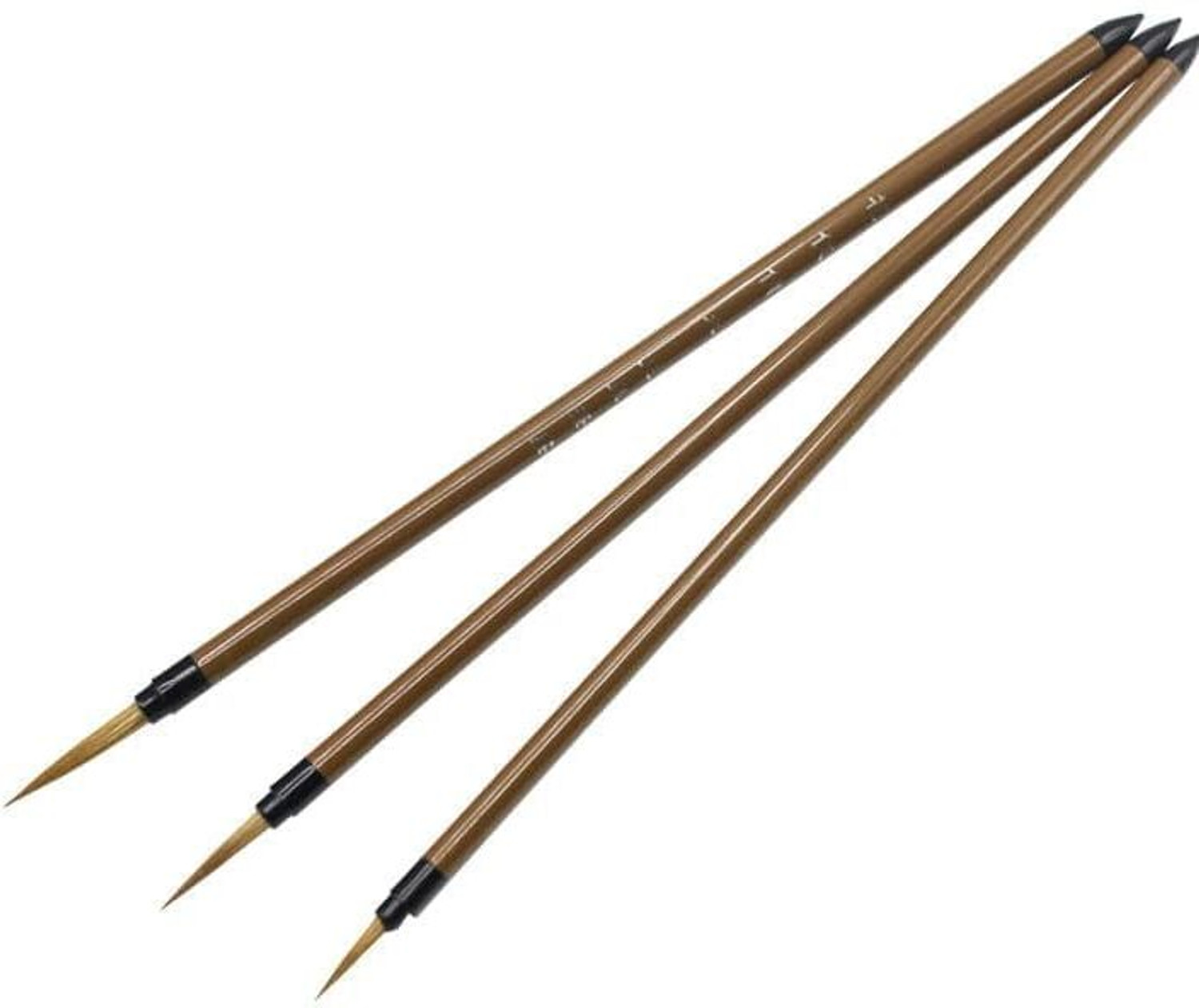 Image of Like it 3pcs Brown Chinese Calligraphy Brush Pen 3pcs Writing Brush