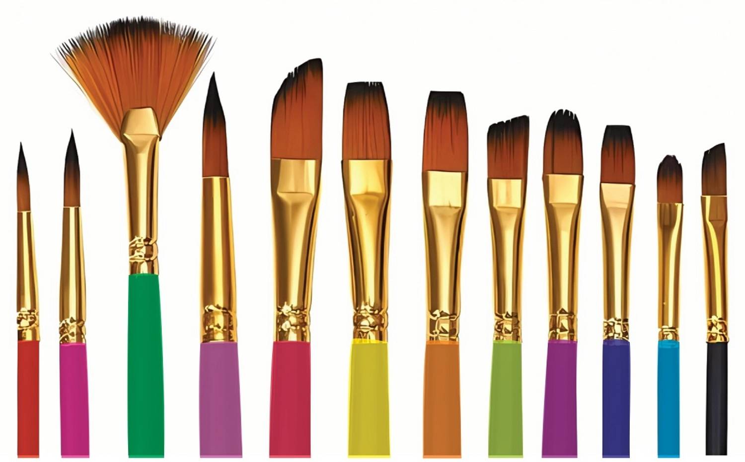 Asha Craft Painting Brushes Set of 12 Professional Round Pointed Tip Nylon Hair