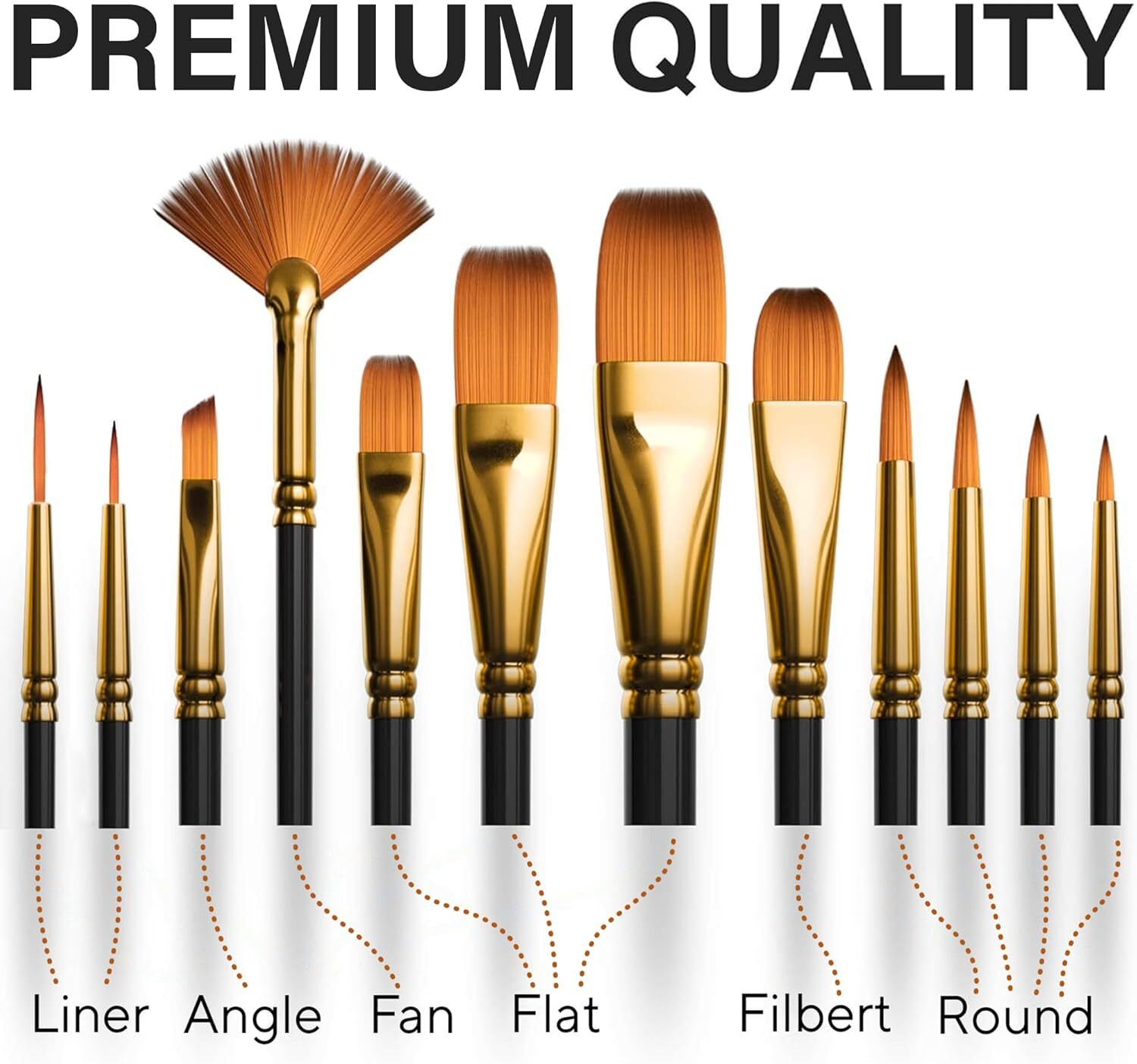 Image of HouseOfCommon Artist Acrylic Paint Brush for Acrylic /Watercolor
