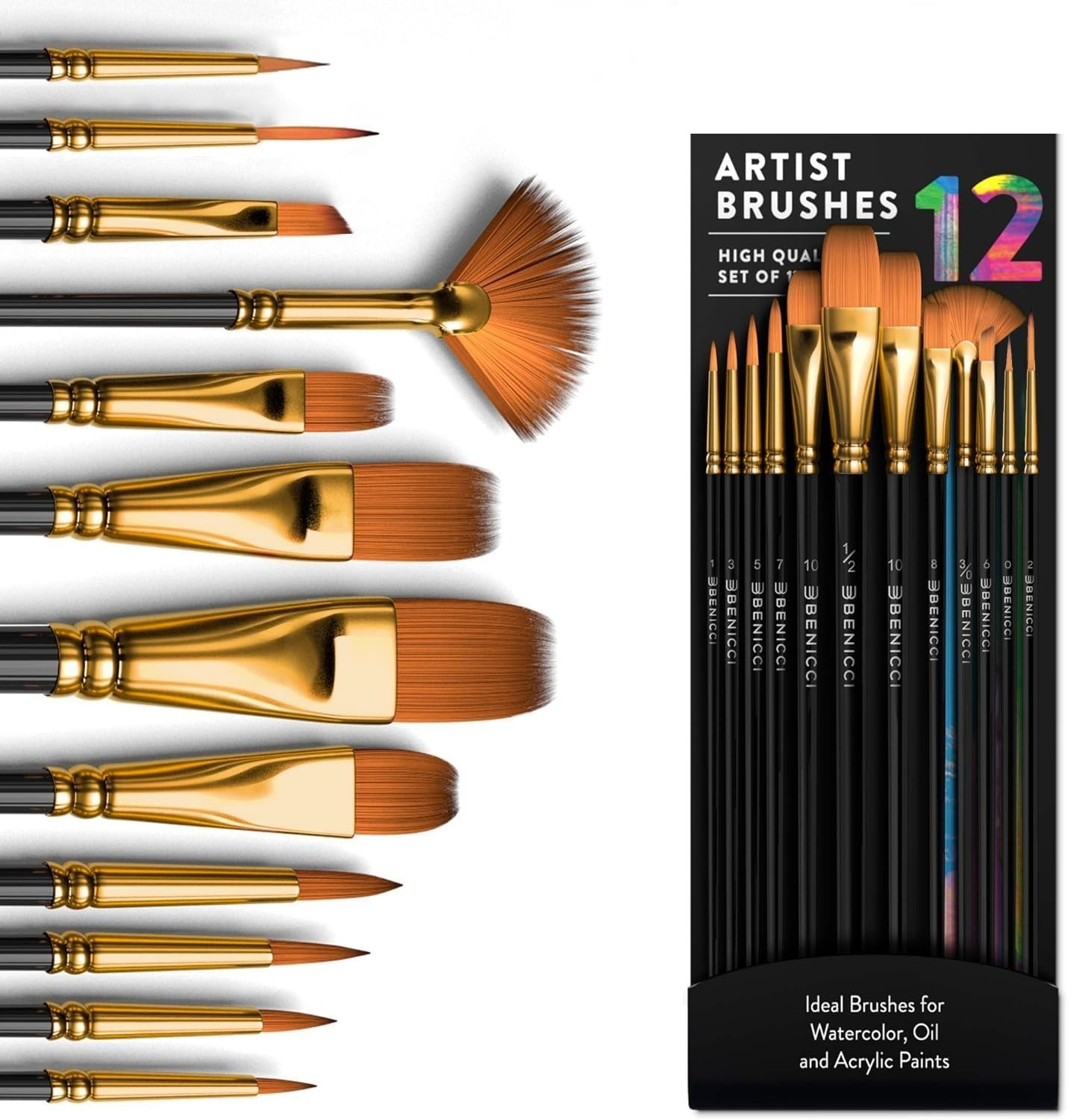 Image of HouseOfCommon Artist Acrylic Paint Brush for Acrylic /Watercolor