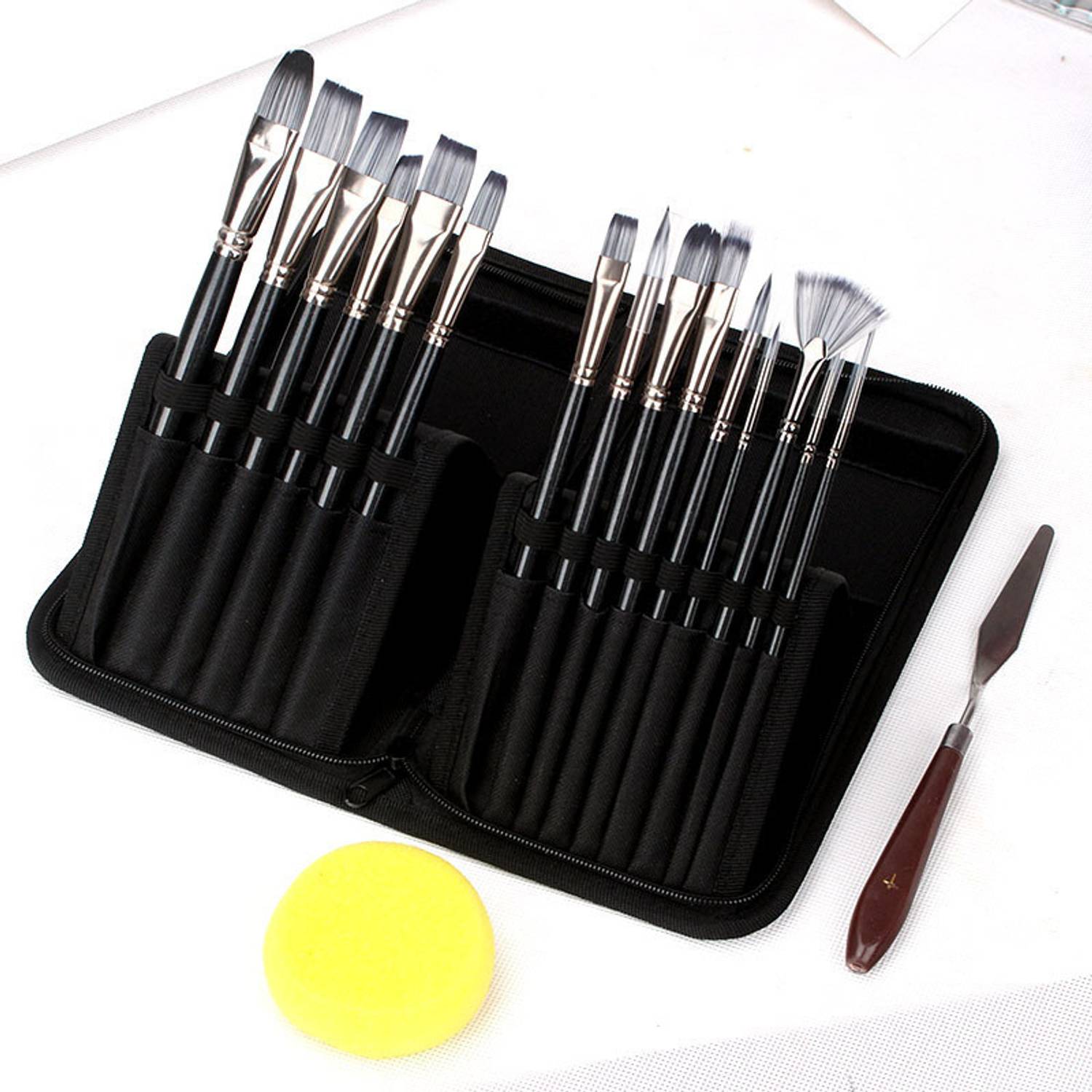 Qunex 15-Piece Artist Painting Brush Set Pack of 15 - Image 4