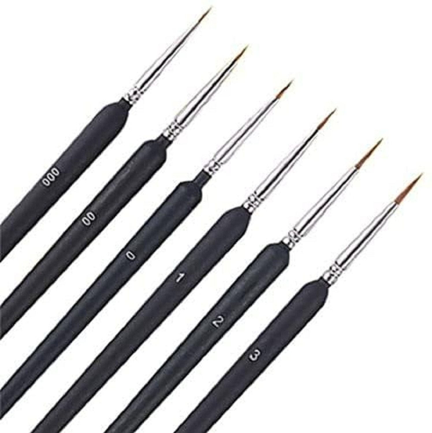 Image of BM RETAIL 6 PCS Detailing Paint Brushes Set for Fine Detailing Round Pointed Tip