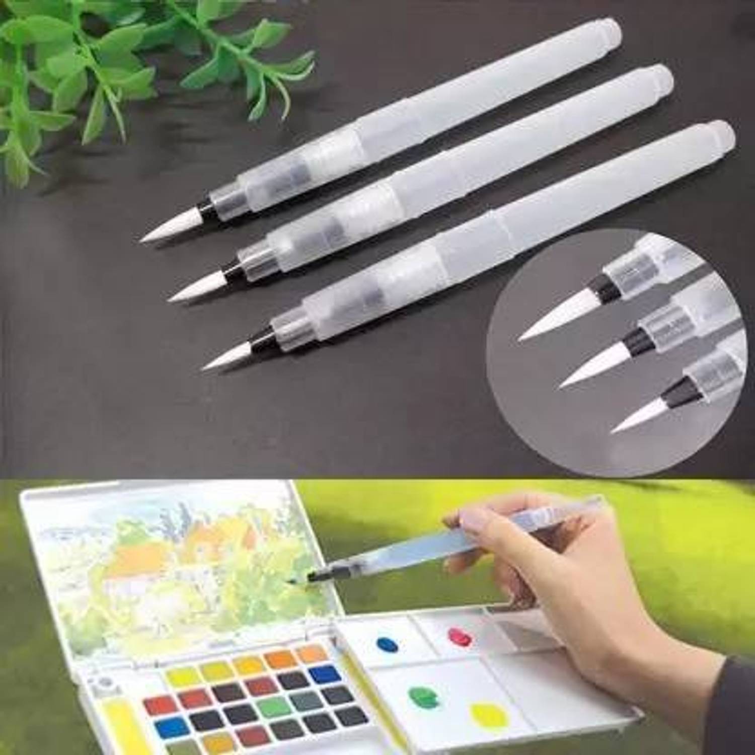 BAOER 3pc water brush pen set
