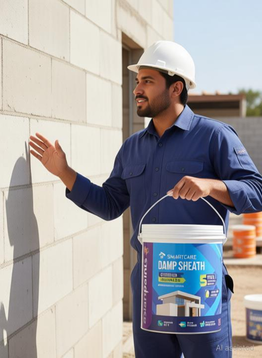 Image of Asian Paints SMARTCARE DAMP SHEATH EXTERIOR WHITE WALL PRIMER WHITE Emulsion Wall Paint