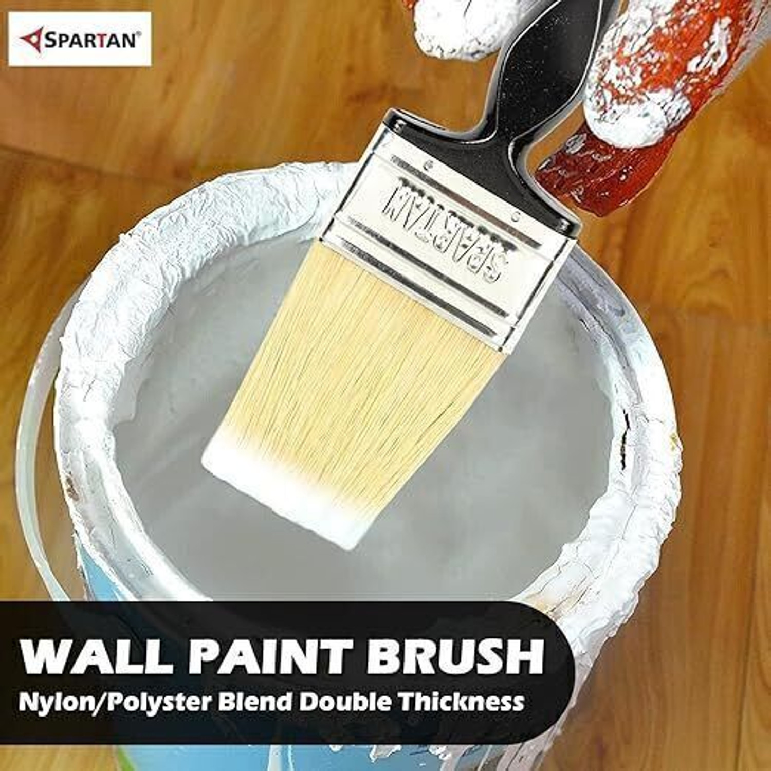 Image of ALF Wall Paint Brush Set (1 inch-4 inch)& 9 inchCotton Roller | Synthetic Bristles | Set of 5 - Paint Roller