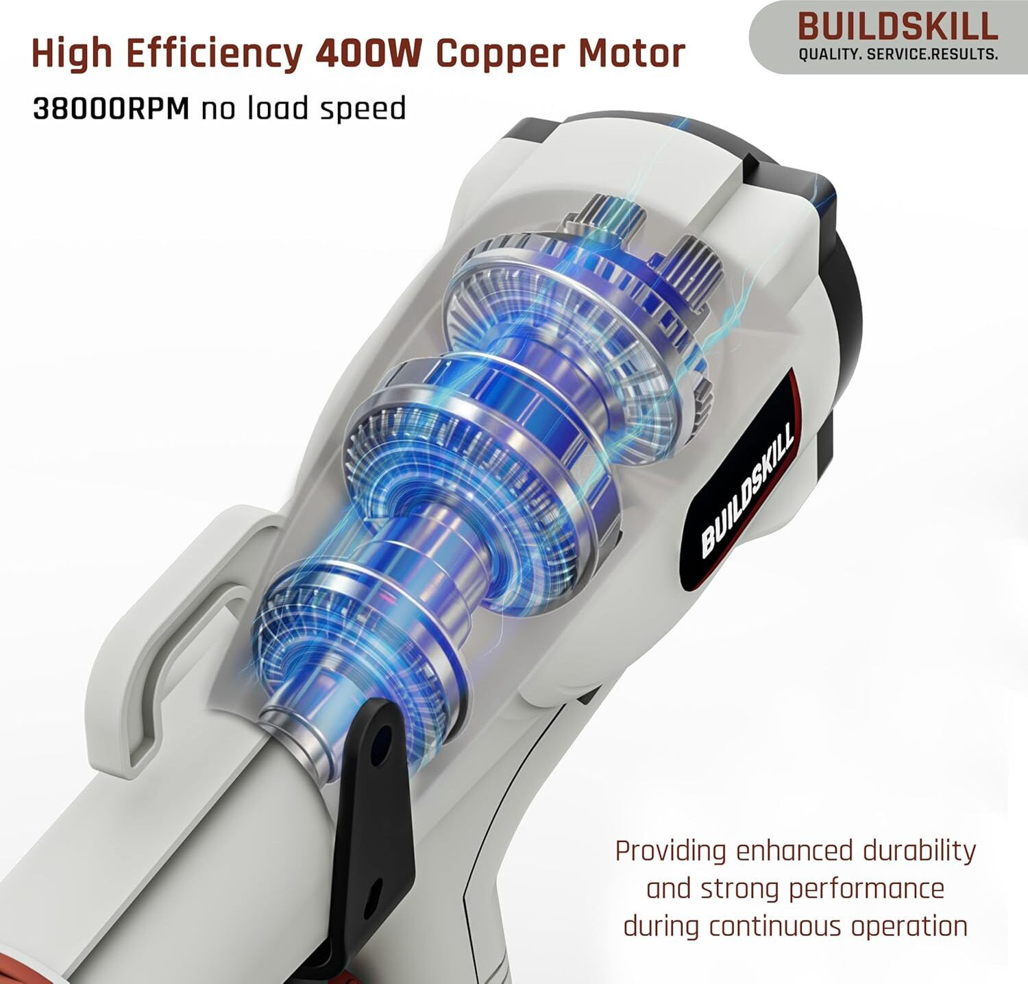 Image of BUILDSKILL 1200ML Paint Sprayer | 5 Nozzles | 400W Copper Motor | 38000RPM No Load Speed BPS2500 HVLP Sprayer