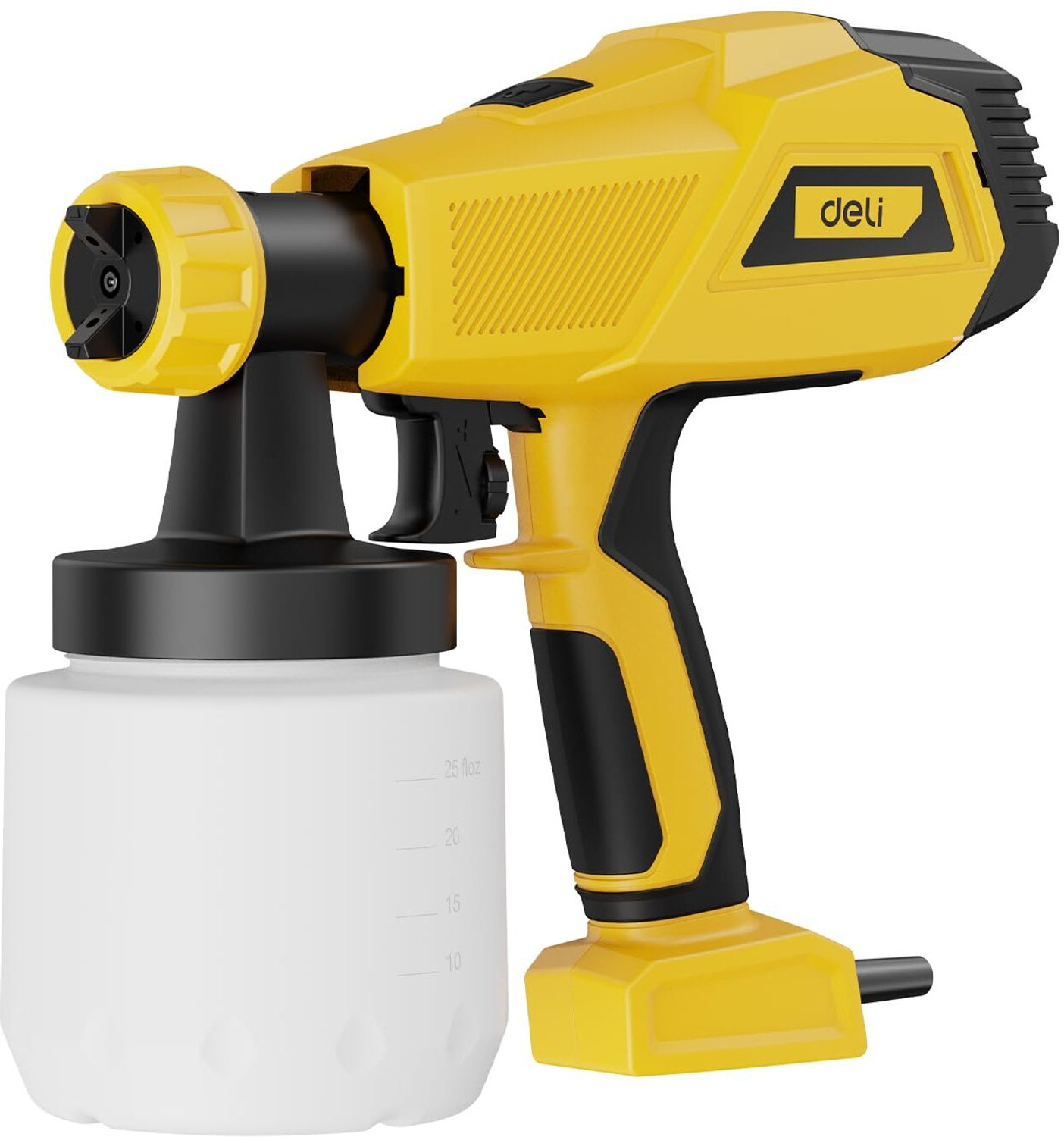 Image of Deli 450W Electric Paint Sprayer Gun with Measuring Cup 800 ml Capacity 700 ml /RPM High-Pressure Spraying Machine for Painting Cars, Wood, Furniture HVLP Sprayer