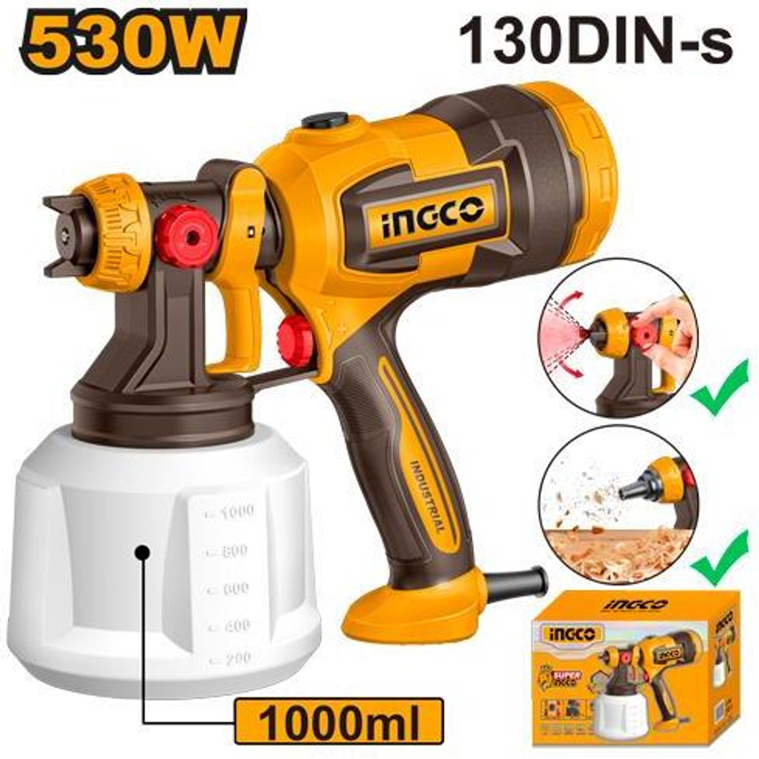 Image of INGCO SPG4506 Spray gun HVLP Sprayer