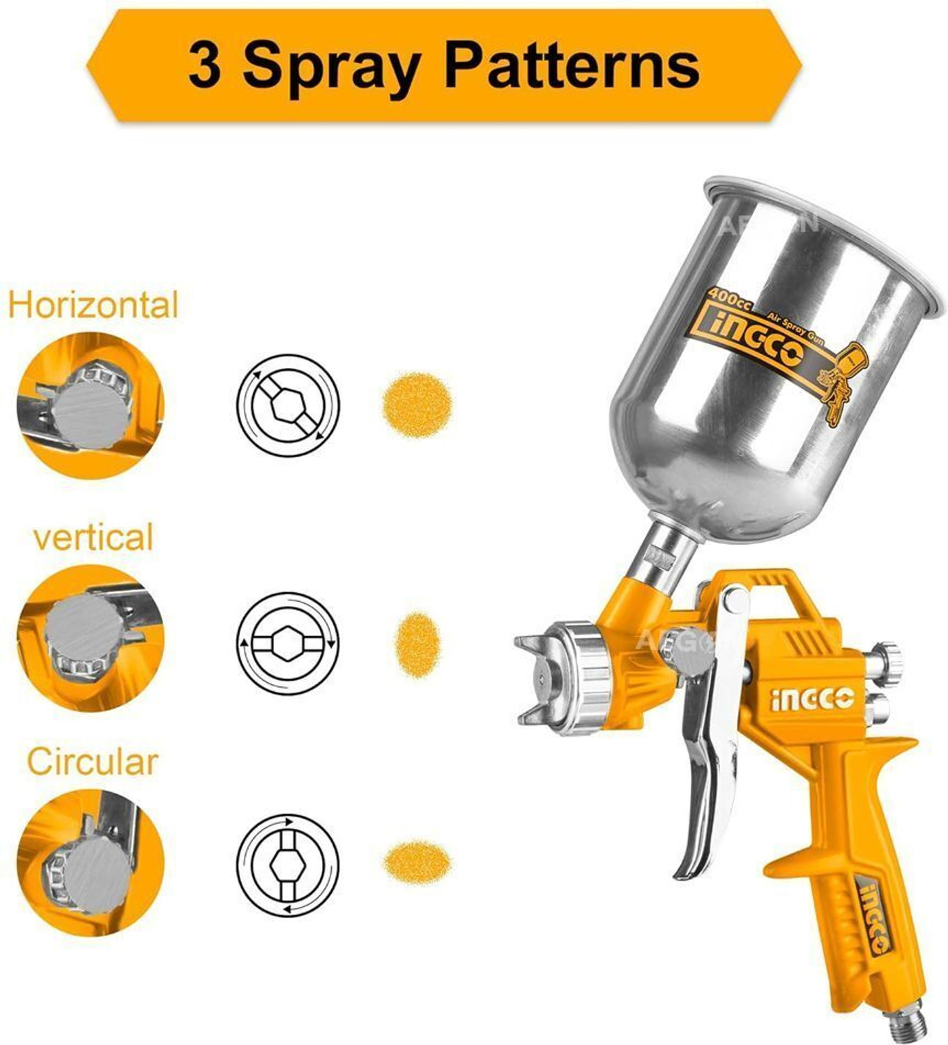 Image of INGCO air ASG4041 Spray gun ( 400 cc ) HVLP Sprayer