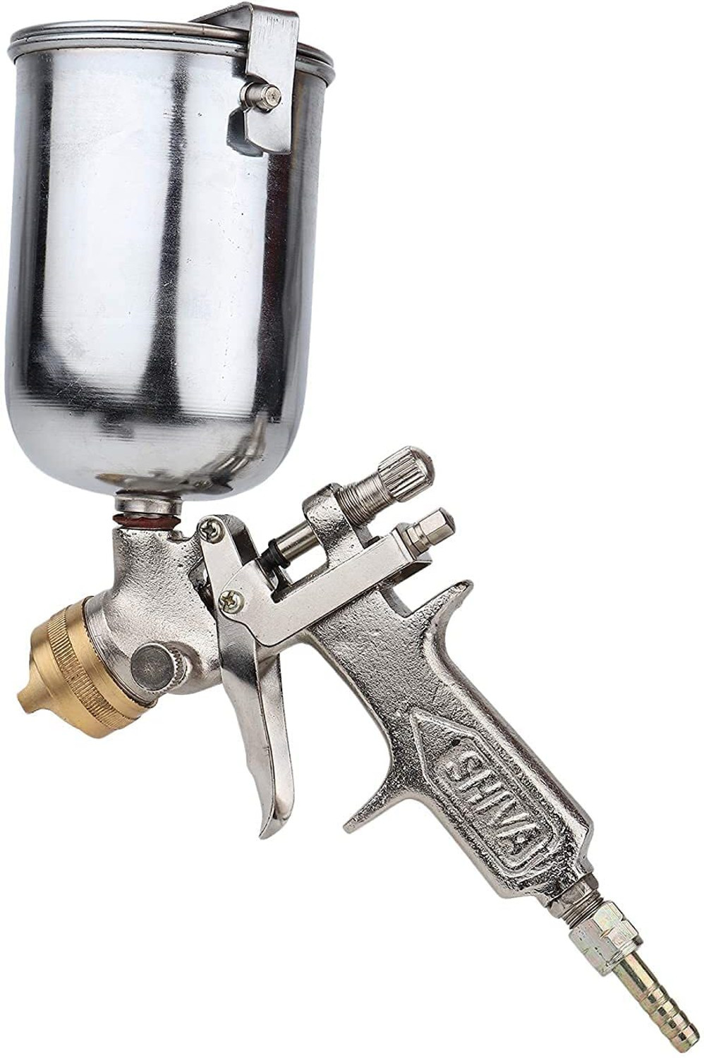 Image of newtime 600ml Professional Gravity Feed Stainless Steel Paint Sprayer Gun Professional Gravity Feed Stainless Steel Spray Gun Air Assisted Sprayer