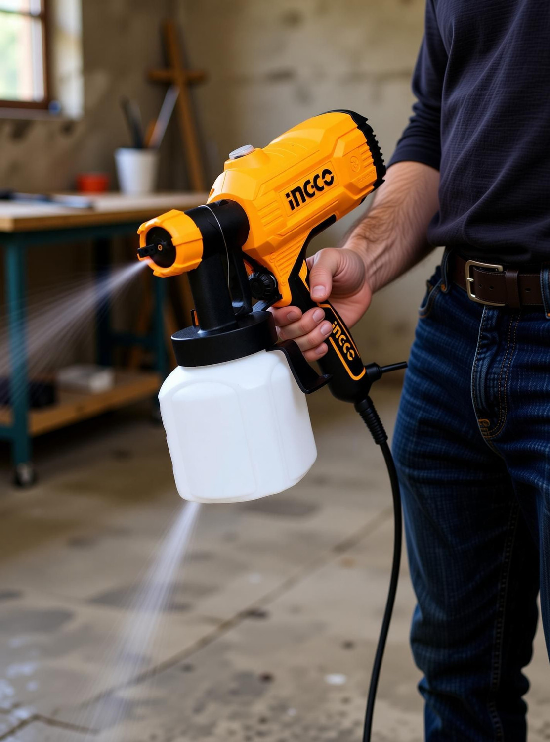 Image of INGCO INGCO Spray Gun 450W Portable Machine SPG3508-Fast Air Painting Tool Paint Spray Gun 450W Portable Machine SPG3508-Fast Air Painting Tool HVLP Sprayer