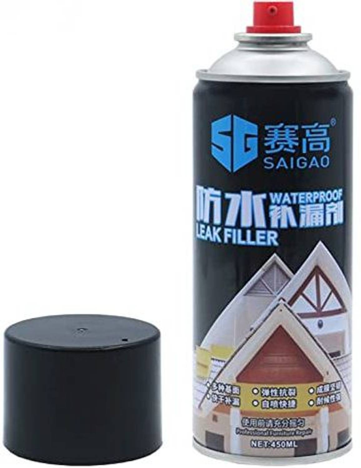 Aavad Waterproof Repair & Sealant Spray Leak Seal Black Rubber Coating Spray (Black) Waterproof Leak Filler Spray | Rubber Flex Repair & Sealant Crack Hole Spray Automated Linear Sprayer