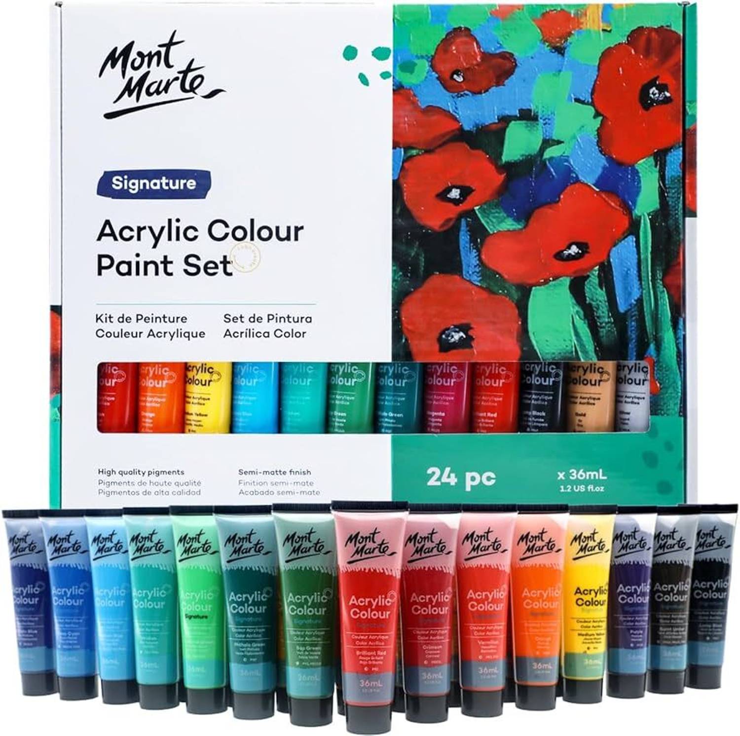 Venti Mont Marte Acrylic Paint Set 24pc x 36ml - Image 1