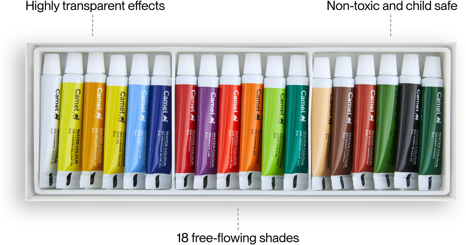 Image of Camel Student Water Colour Tubes - 18 Shades