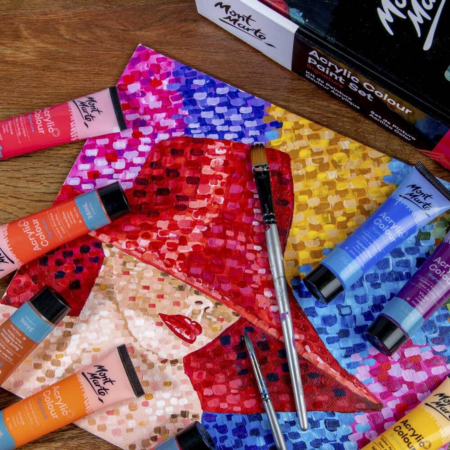 Venti Mont Marte Acrylic Paint Set 24pc x 36ml - Image 2