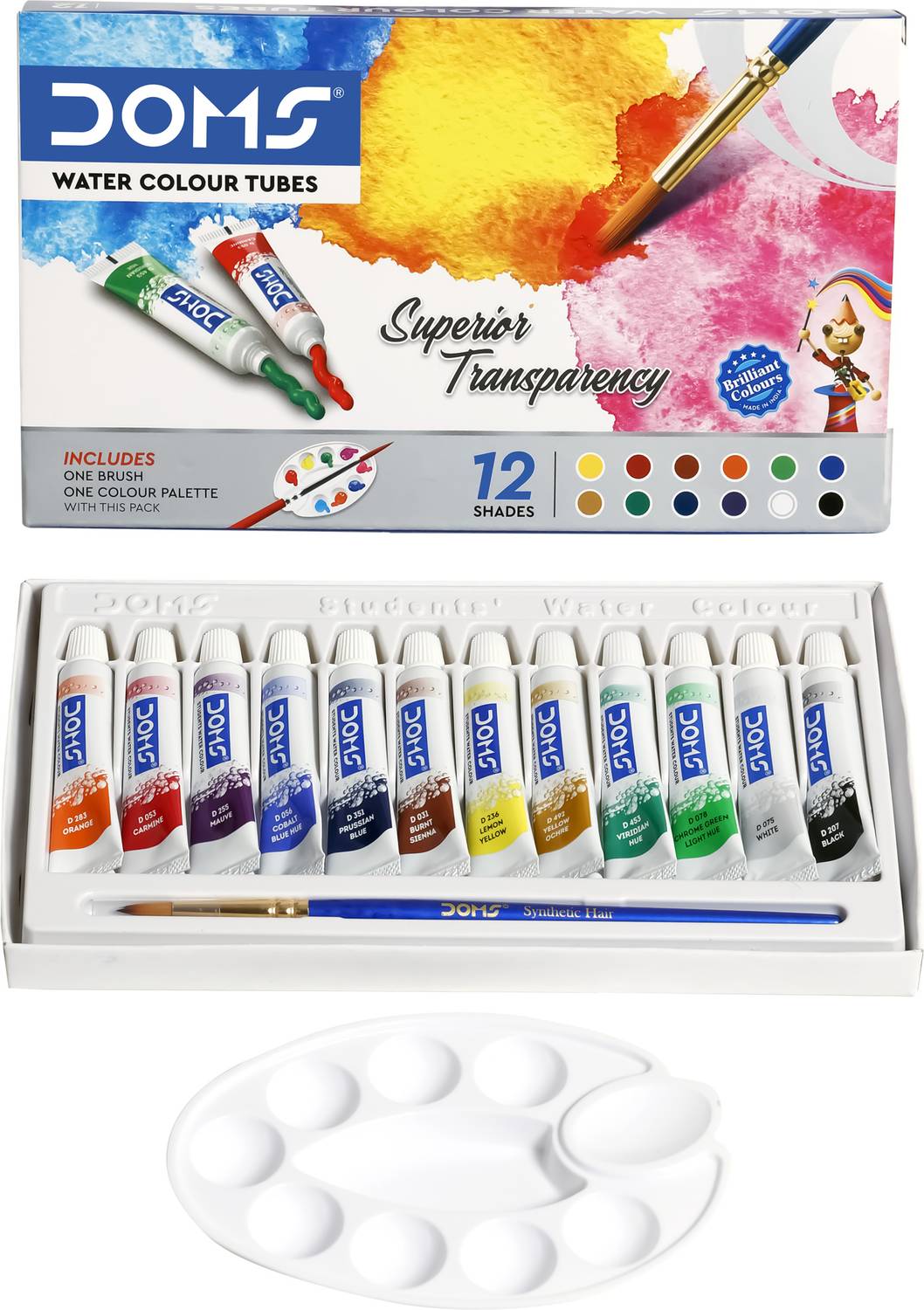 DOMS Watercolour Tubes 12 Shades - Image 1