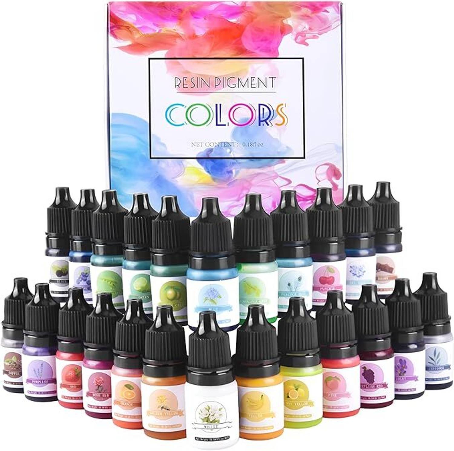 Adoere Epoxy Resin Pigment Set , 24 Colors, 5ml Each High