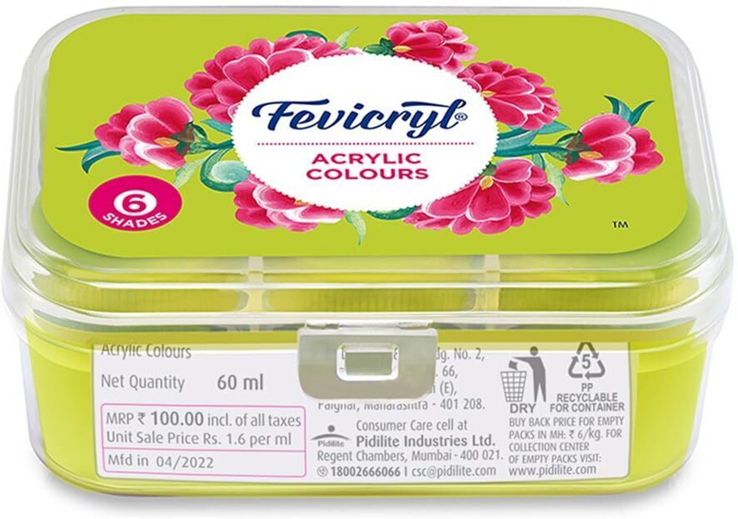 Image of Fevicryl Acrylic Colours Lilac Kit | 6 Colours x 10 ml |