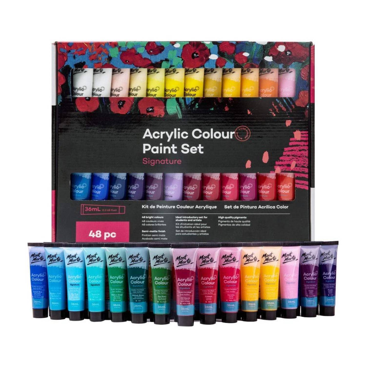 Flipkart.com | Levin Acrylic Paint Set 48 Colors 36ml, Suitable