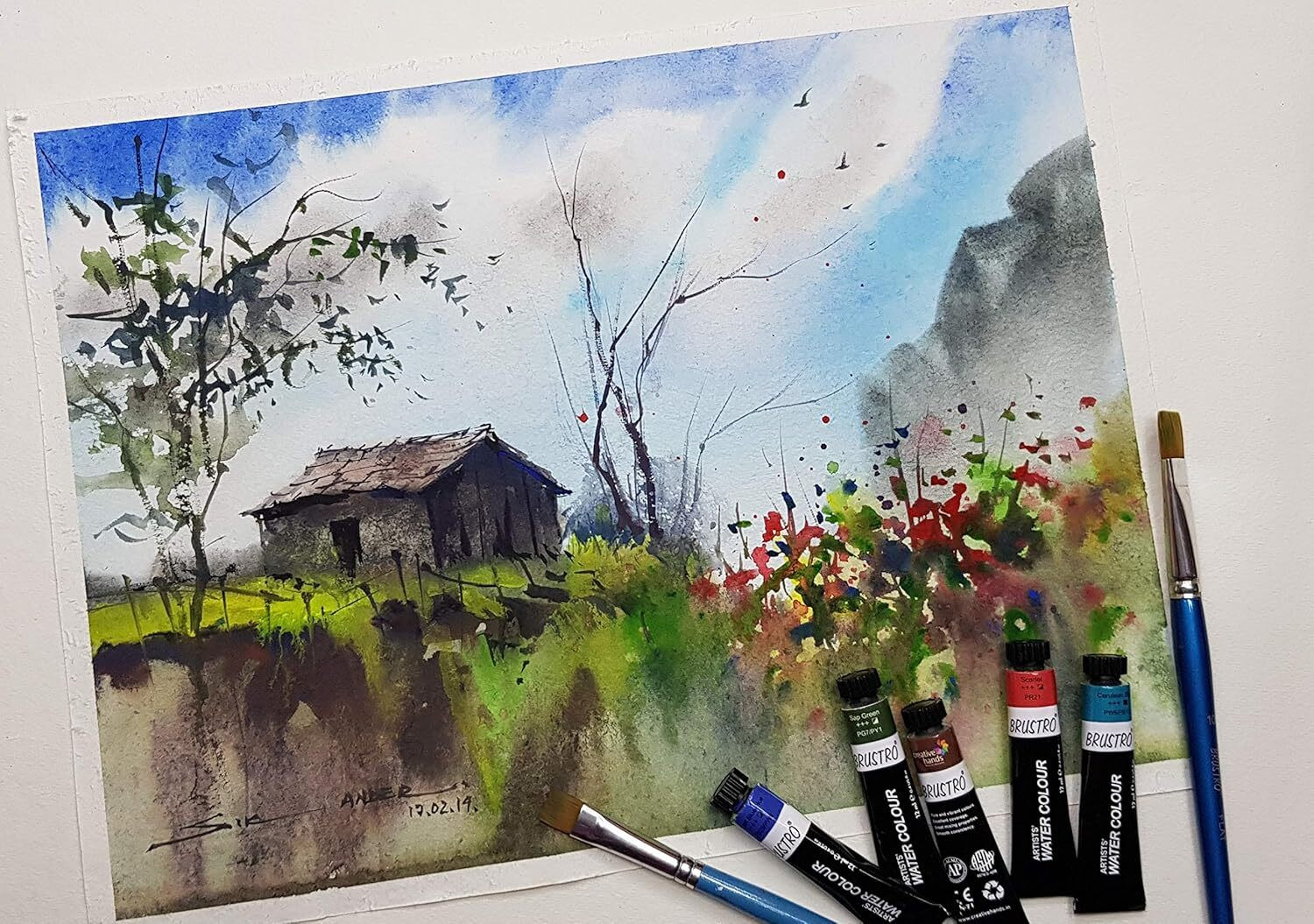 Image of BRUSTRO ARTISTS' WATER COLOUR SET OF 24 SHADES X 12 ML EACH