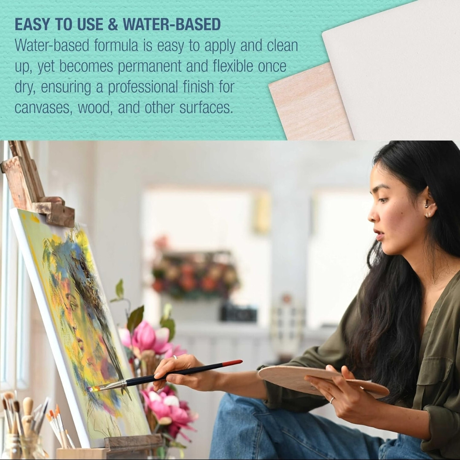 Image of TrueBuy White Gesso 250 ml | Premium Acrylic Primer for Canvas, Wood & Art Surfaces