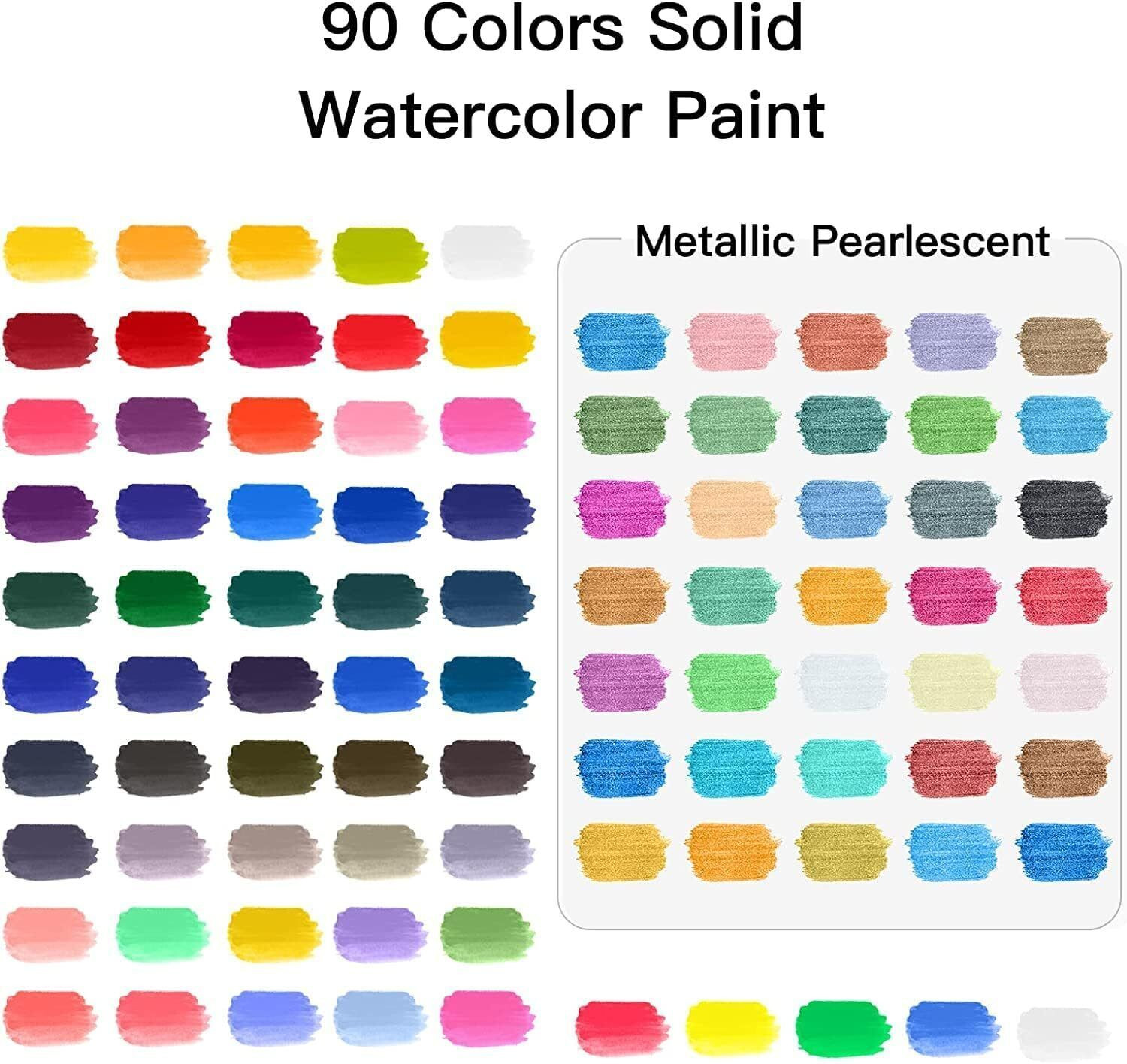 Image of Adoere KS 90 colors Solid Pigment Watercolor Paint With Metal Box