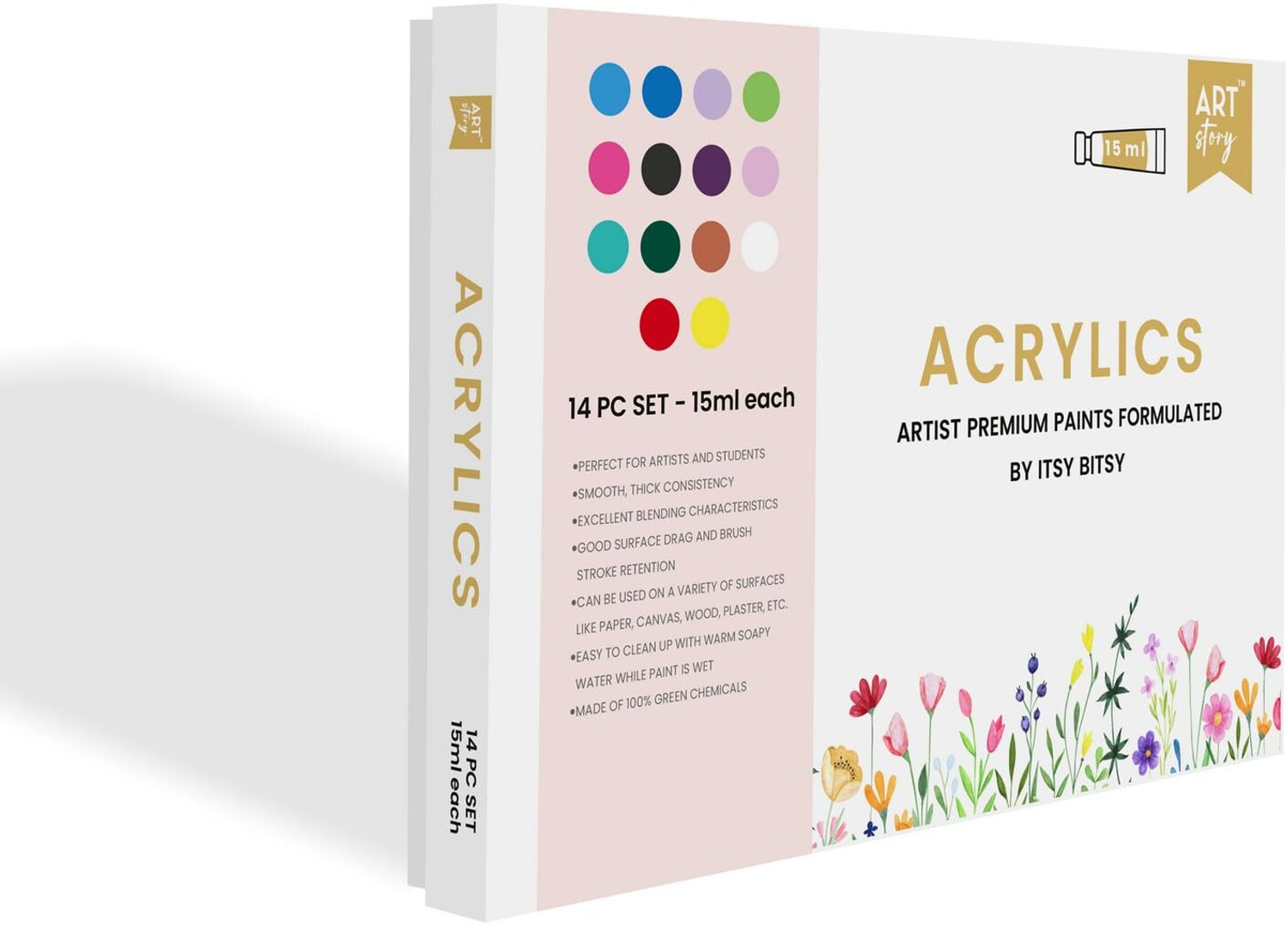 Image of ITSY Bitsy Artists Acrylic Paint Set - 14 Colors X 15ml