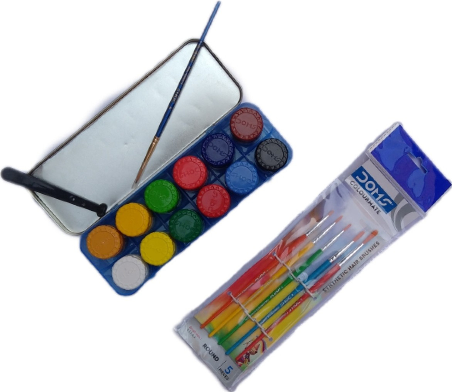 Image of DOMS poster colour 12 shades with brush kit