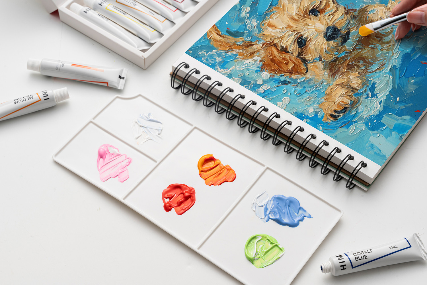 Image of thoovi HIMI - Gouache Paint - 12 ml tubes - New Gen - Yellow cover (12 ml x 36 colours)