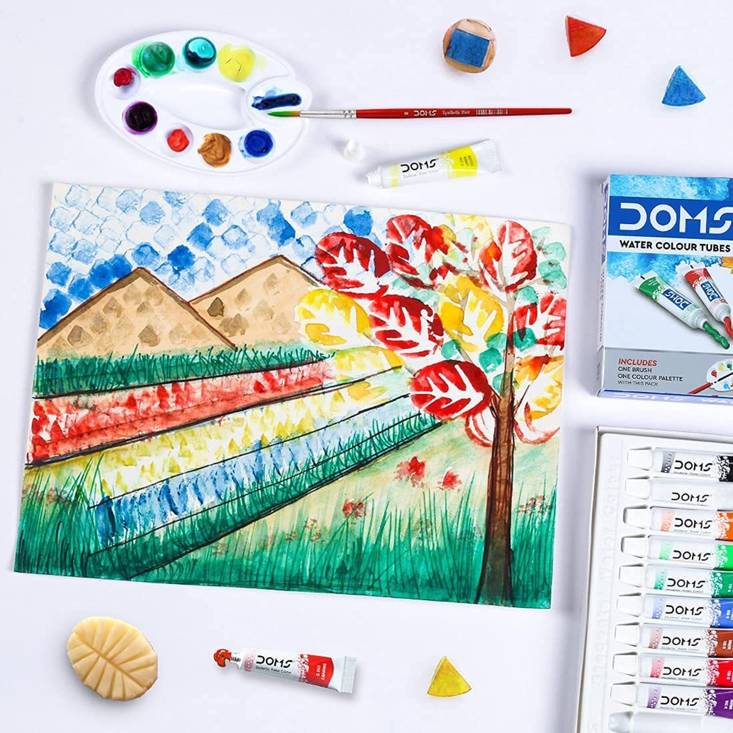 Image of DOMS Water Color Tube with colormate 4 pc Brush