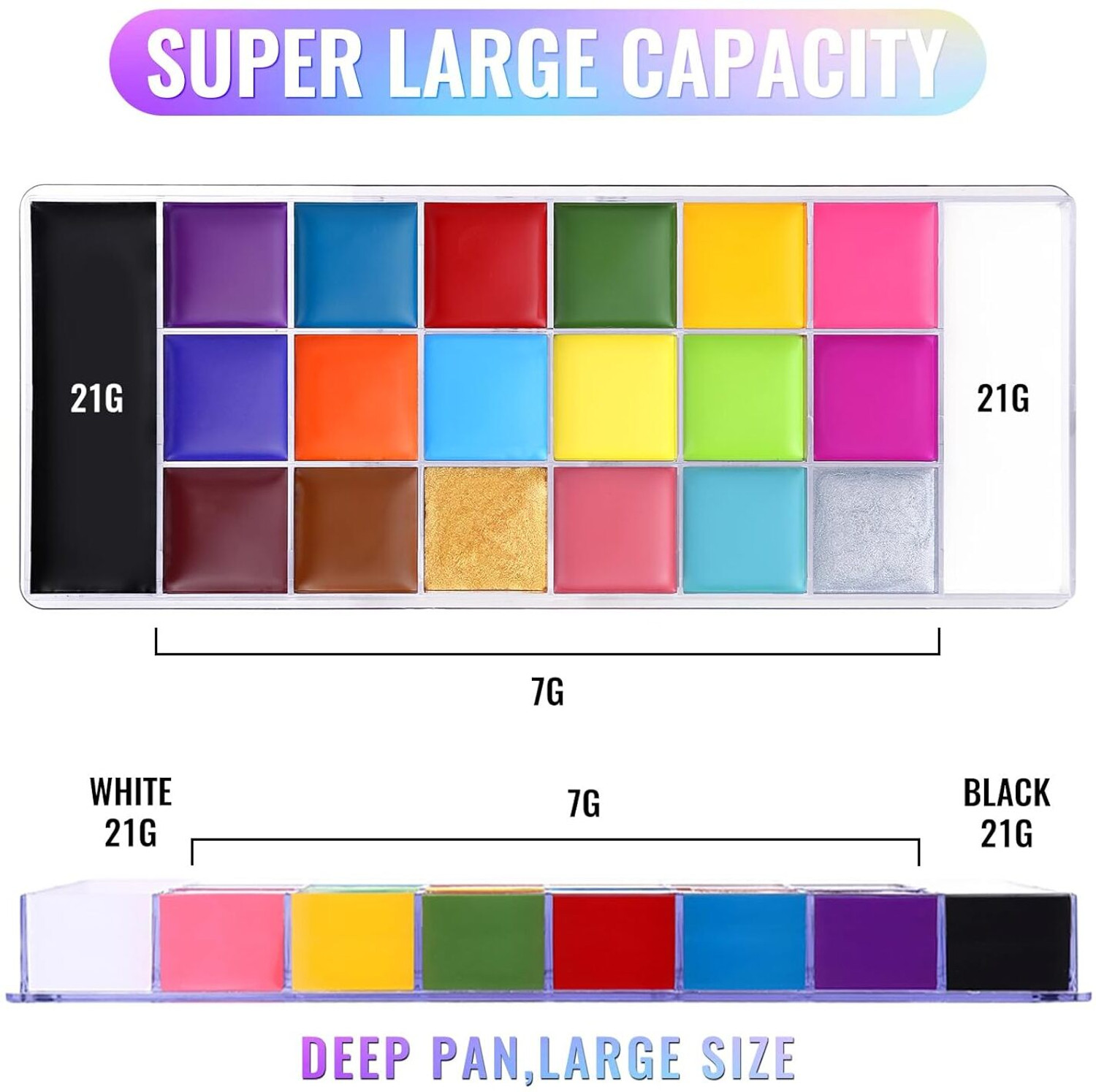 Image of Levin Face Paint Makeup Palette Professional 20 Colors Body Paint Oil 100 g