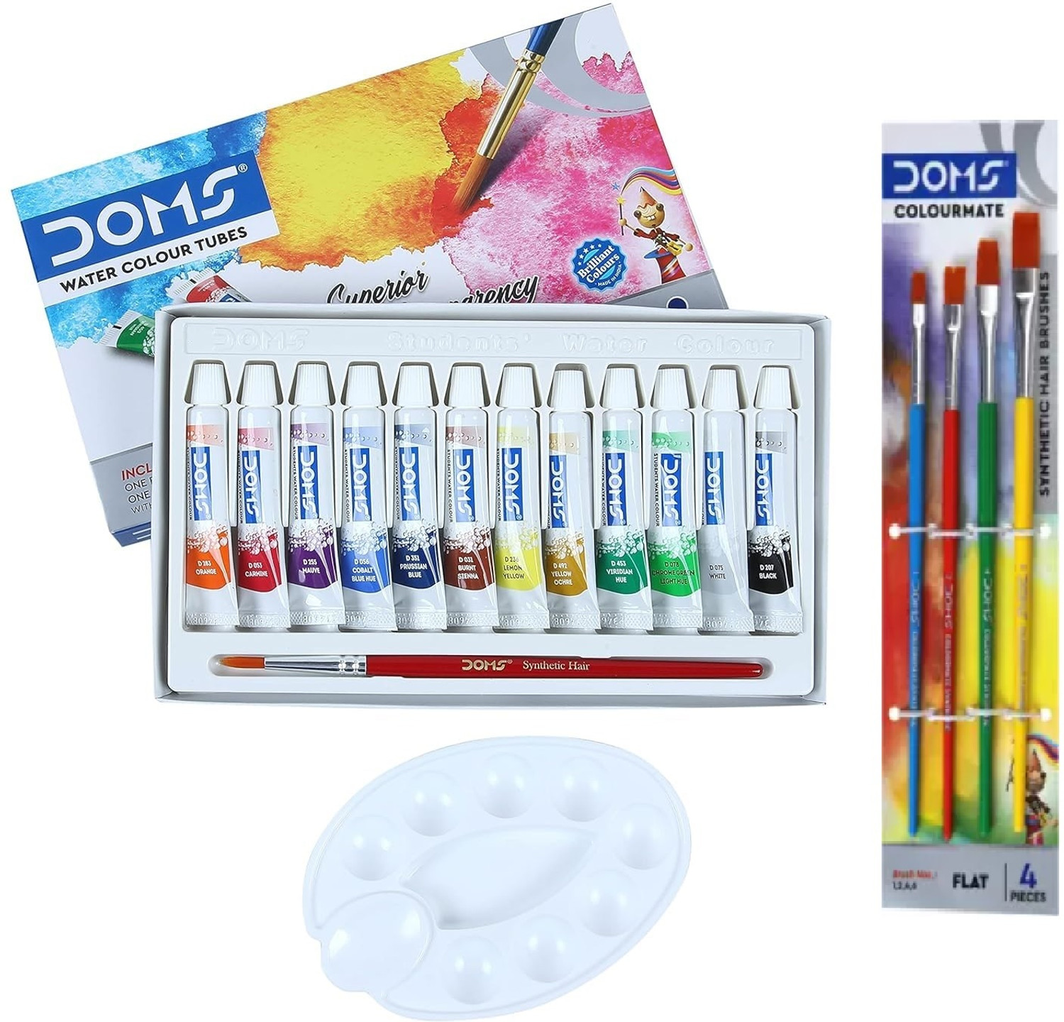 Image of DOMS Water Color Tube with colormate 4 pc Brush