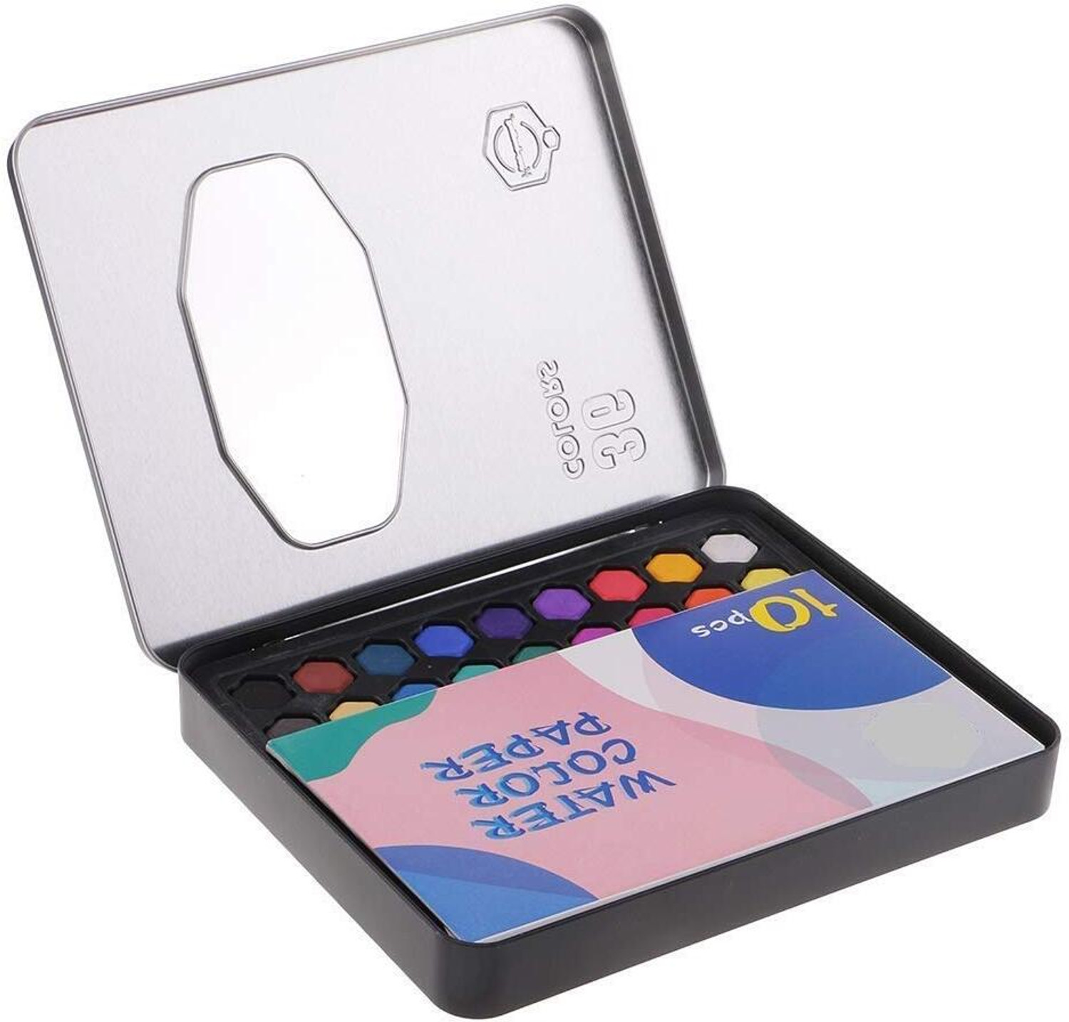 Image of 53 Arts Watercolor Cakes Set Art Painting Kit with Watercolor Paper 36 Colors Multicolor