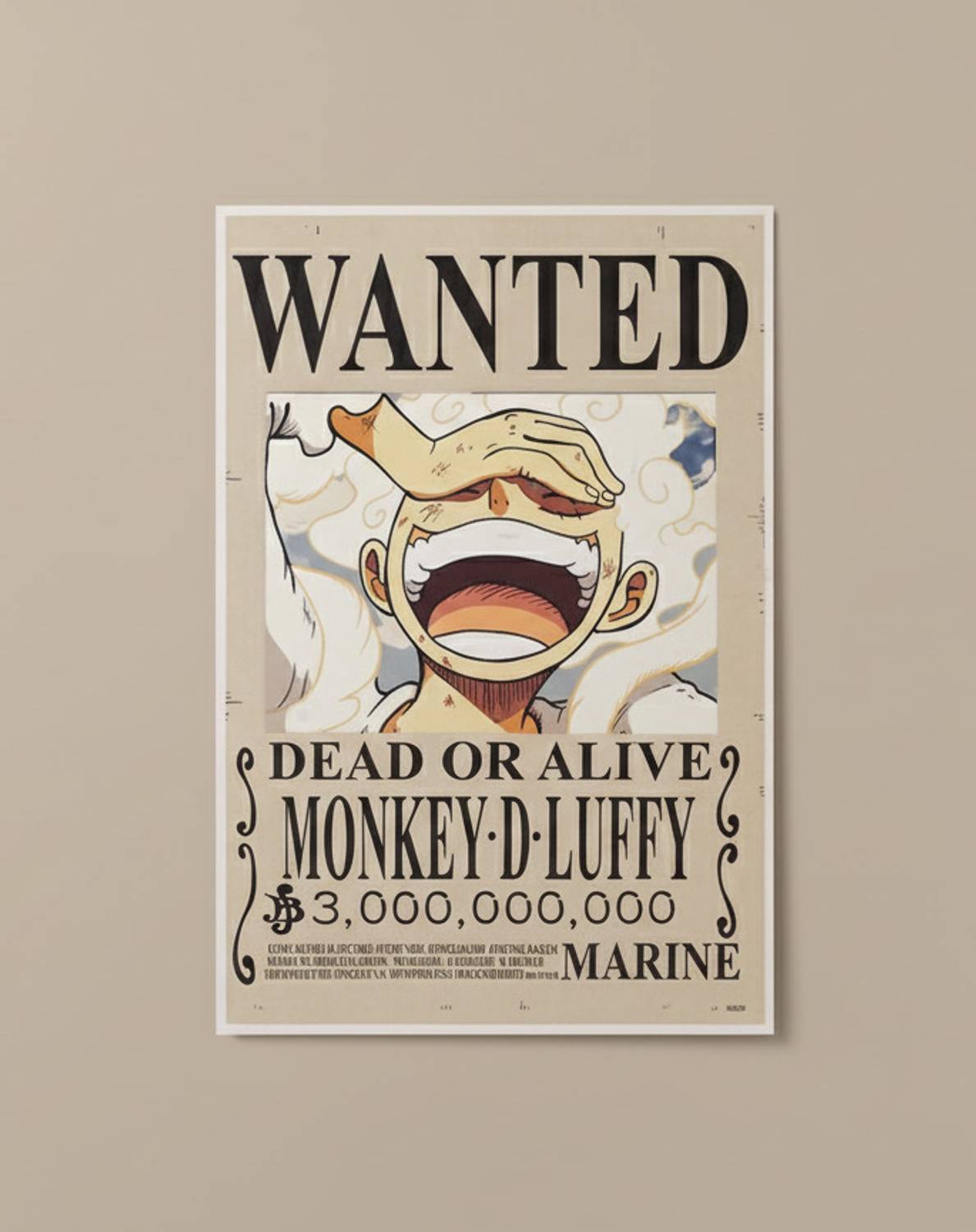 ESSENZA One Piece Monkey D Luffy Gear 5 Wanted Poster 18x12 Inch