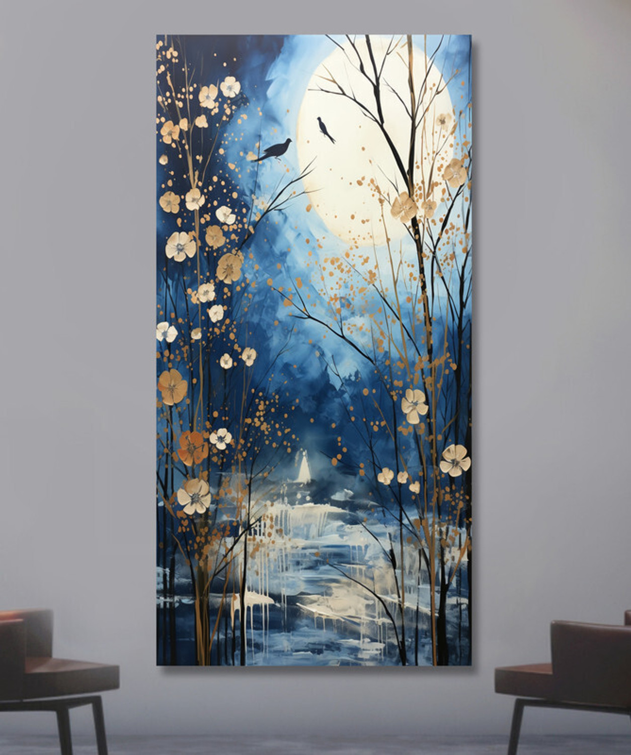 Image of saf Unframed Rolled Art Print Nature Art Canvas For Home Decor CR-204 Canvas 48 inch x 24 inch Painting