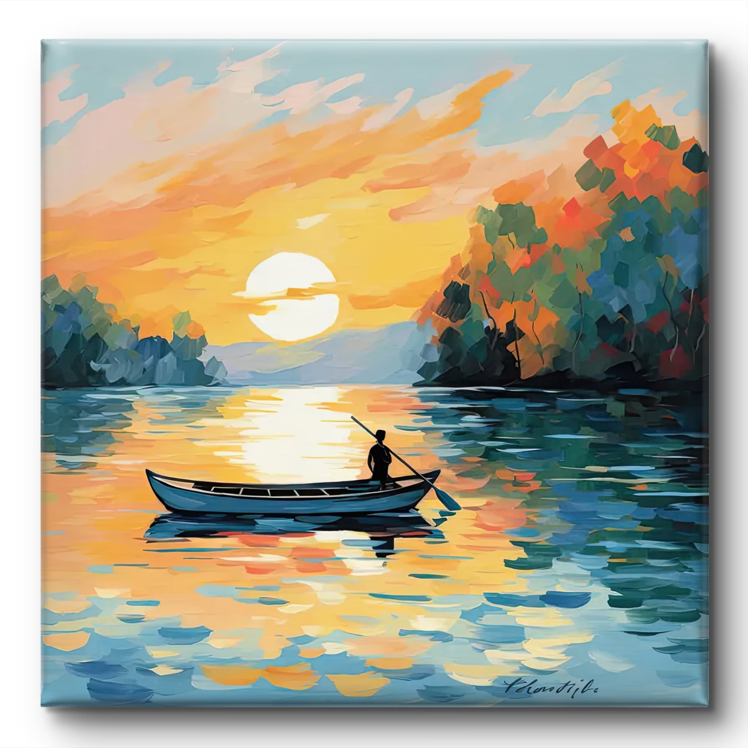 Image of Aartify Wooden Framed Nature Art Canvas Wall decor Painting for Home and office Canvas 24 inch x 24 inch Painting