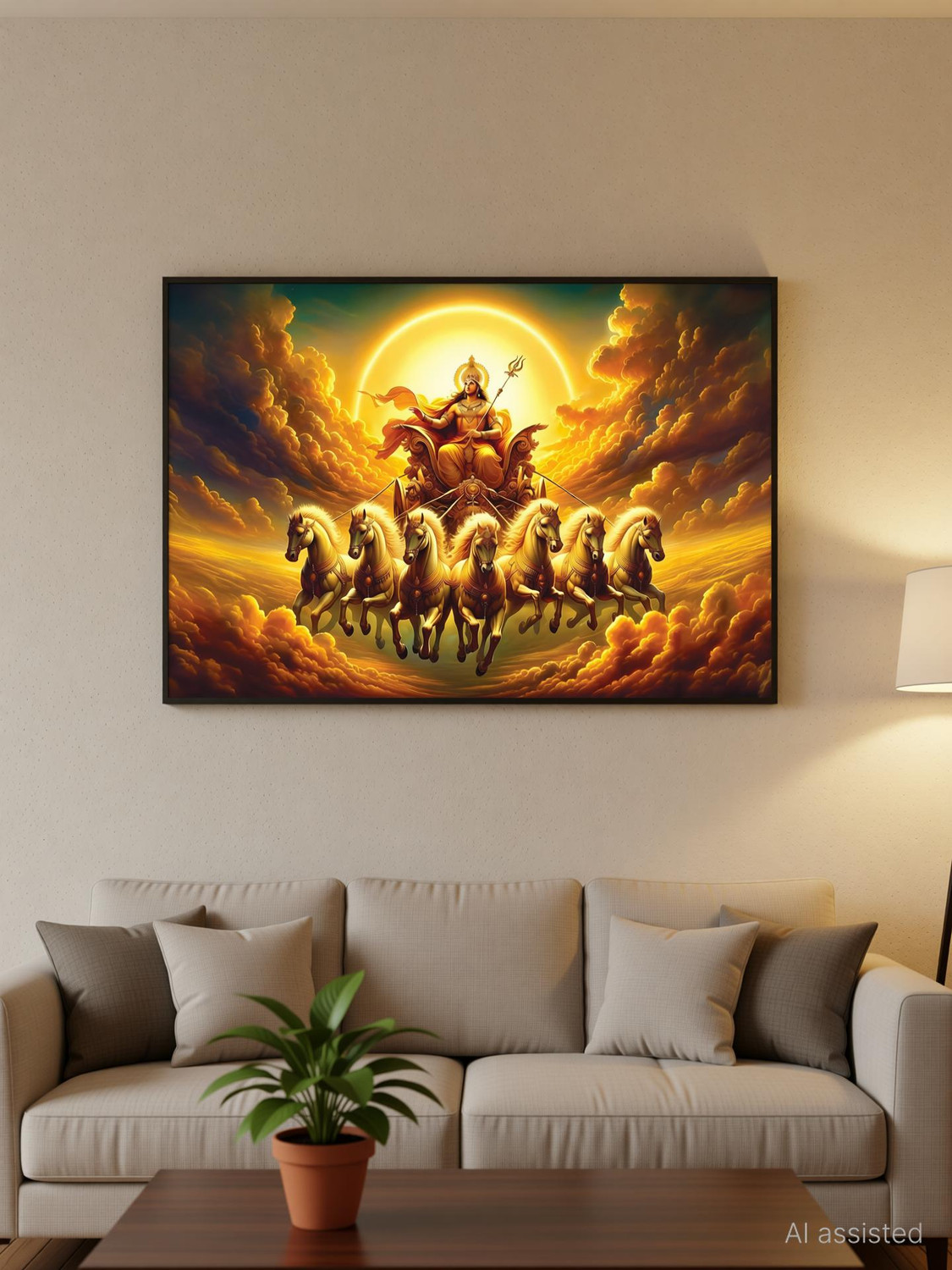 Image of Anaadi Surya Bhagwan Photo Poster For Home & Office Decoration Digital Reprint 12 inch x 18 inch Painting