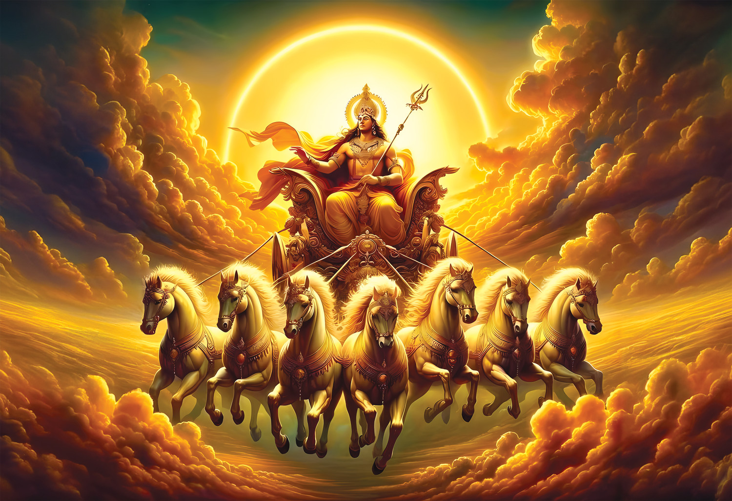 Image of Anaadi Surya Bhagwan Photo Poster For Home & Office Decoration Digital Reprint 12 inch x 18 inch Painting