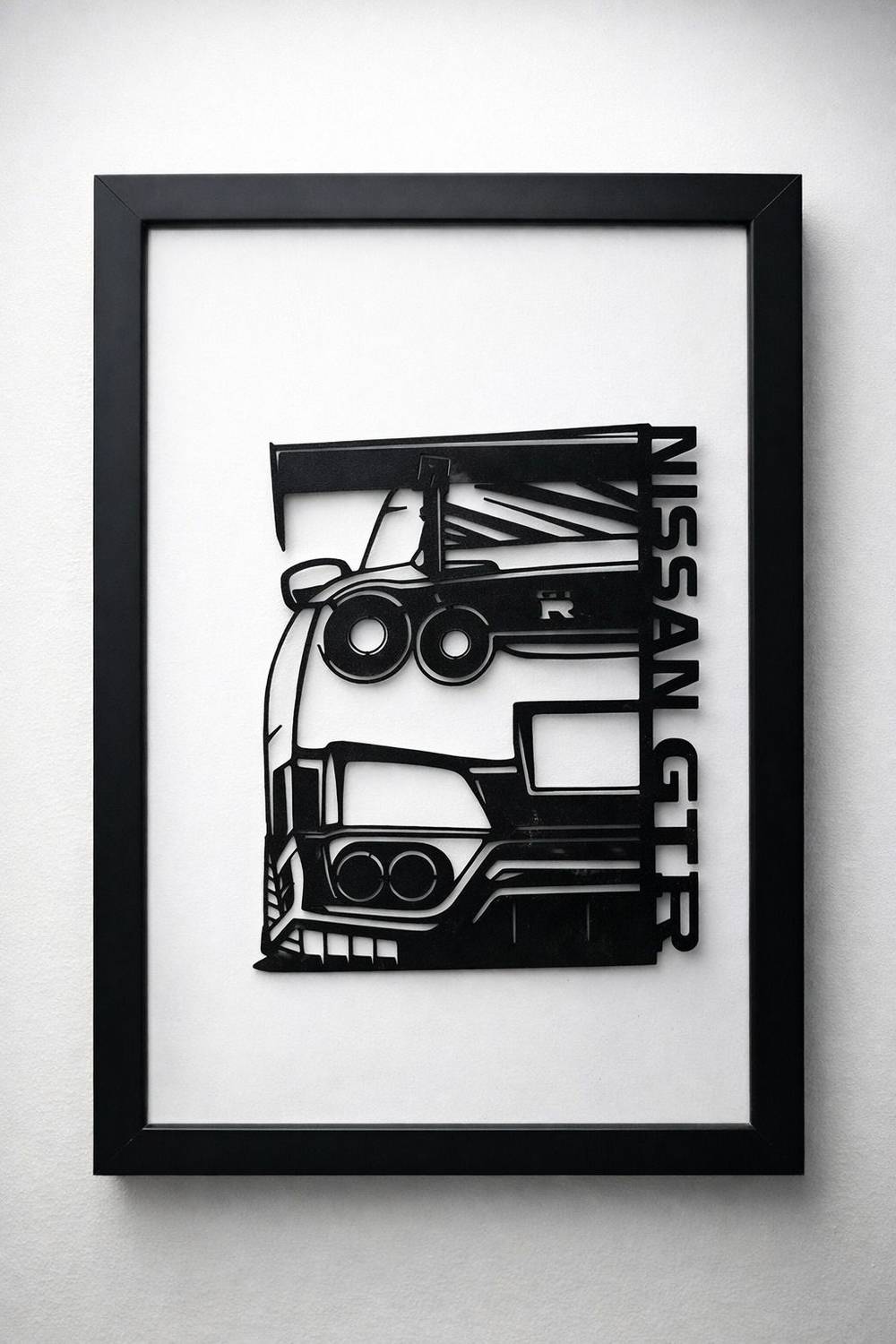 AVCW 3D Print NISAN GTR Sports Car Wall Frame JDM Style Car Wall Art Car Lover Gift 3D Painting 11 inch x 8 inch Painting
