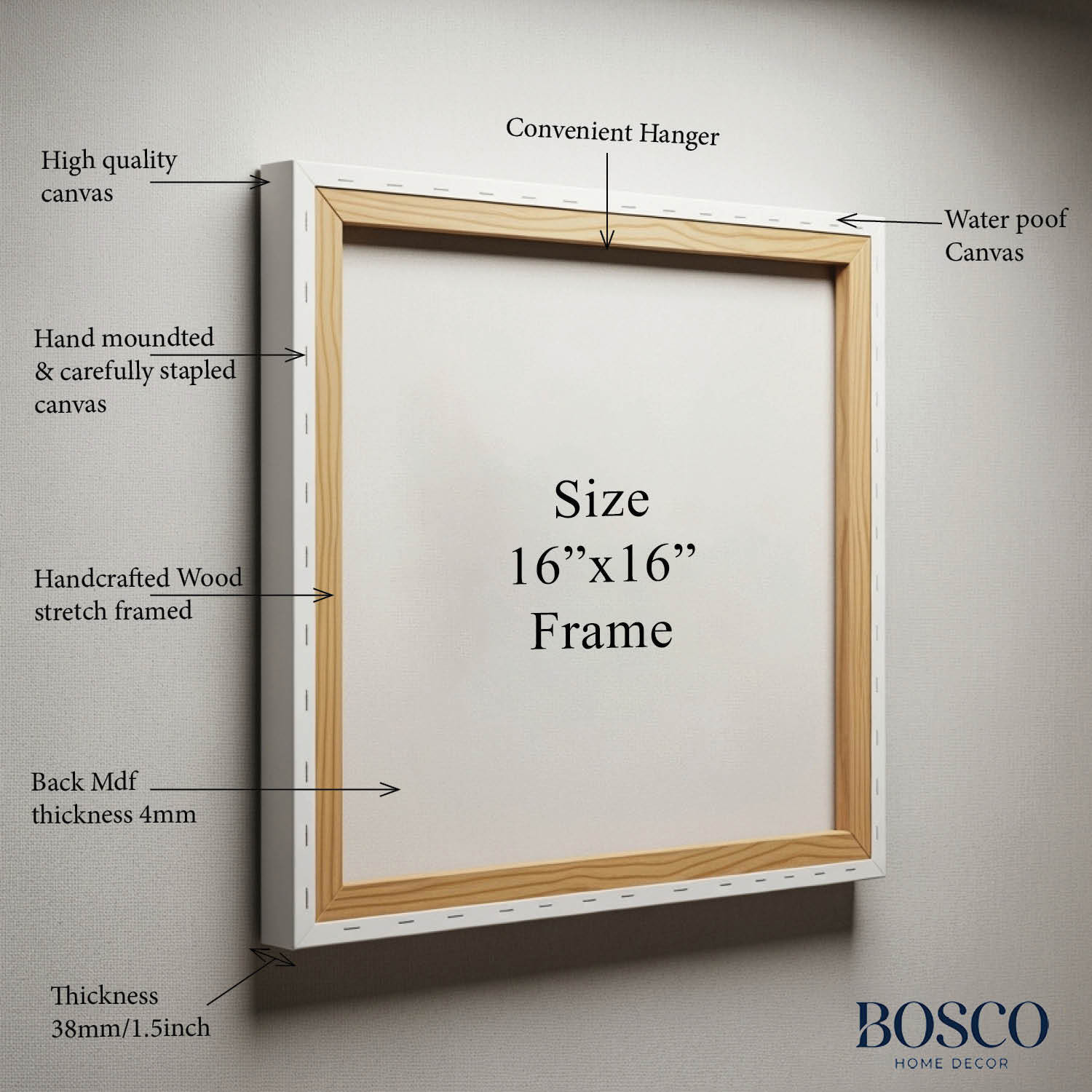 Image of BOSCO Golden Stag Harmony Canvas 16 inch x 16 inch Painting