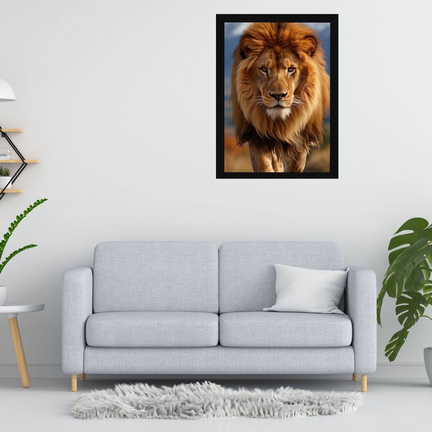 JGZ MANUFACTURERS Majestic Lion Walking Close-Up Wall Photo Frame