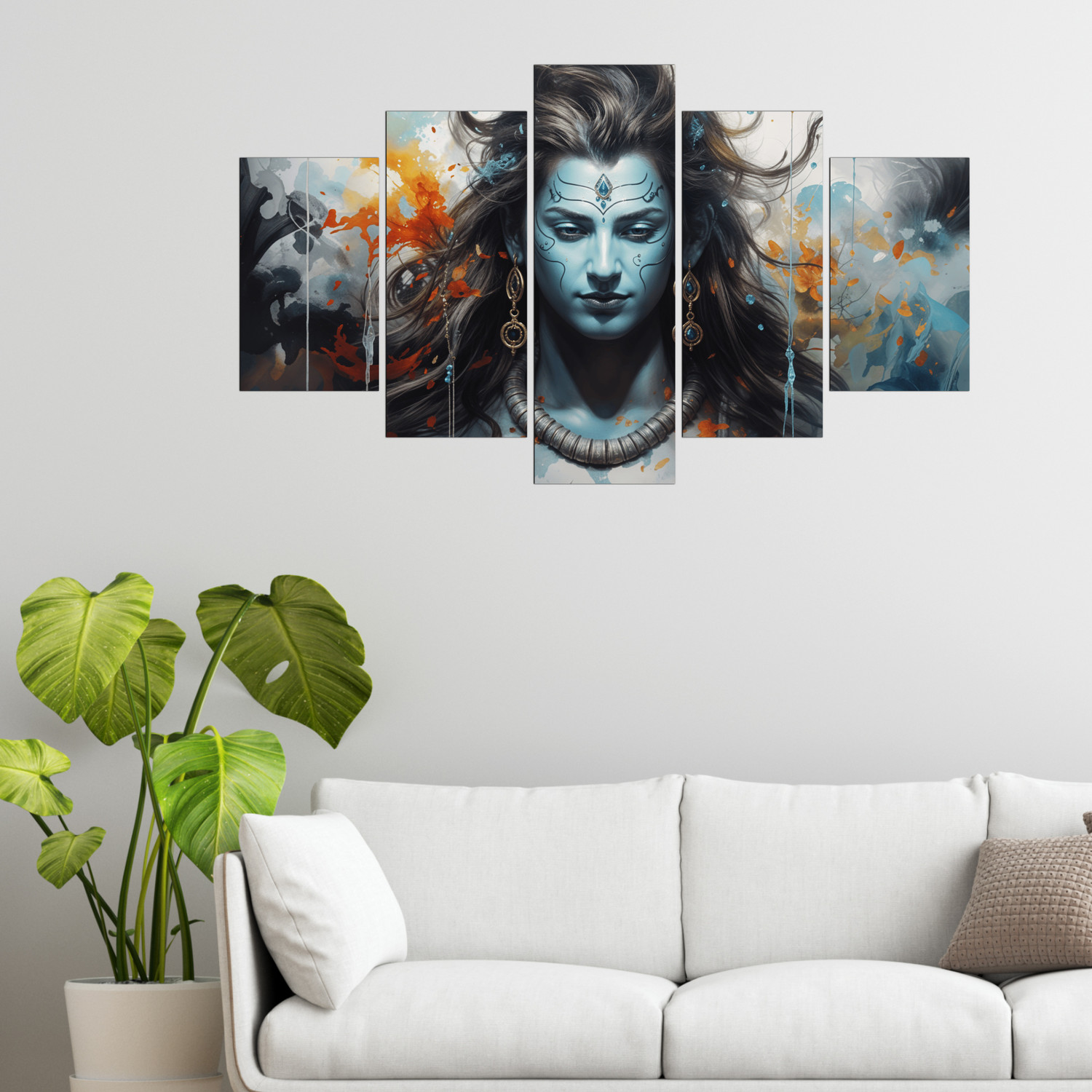 Image of KARNIART Premium Lord Shiva Paintings for Wall Decoration, Living Room, bedroom Digital Reprint 17 inch x 30 inch Painting