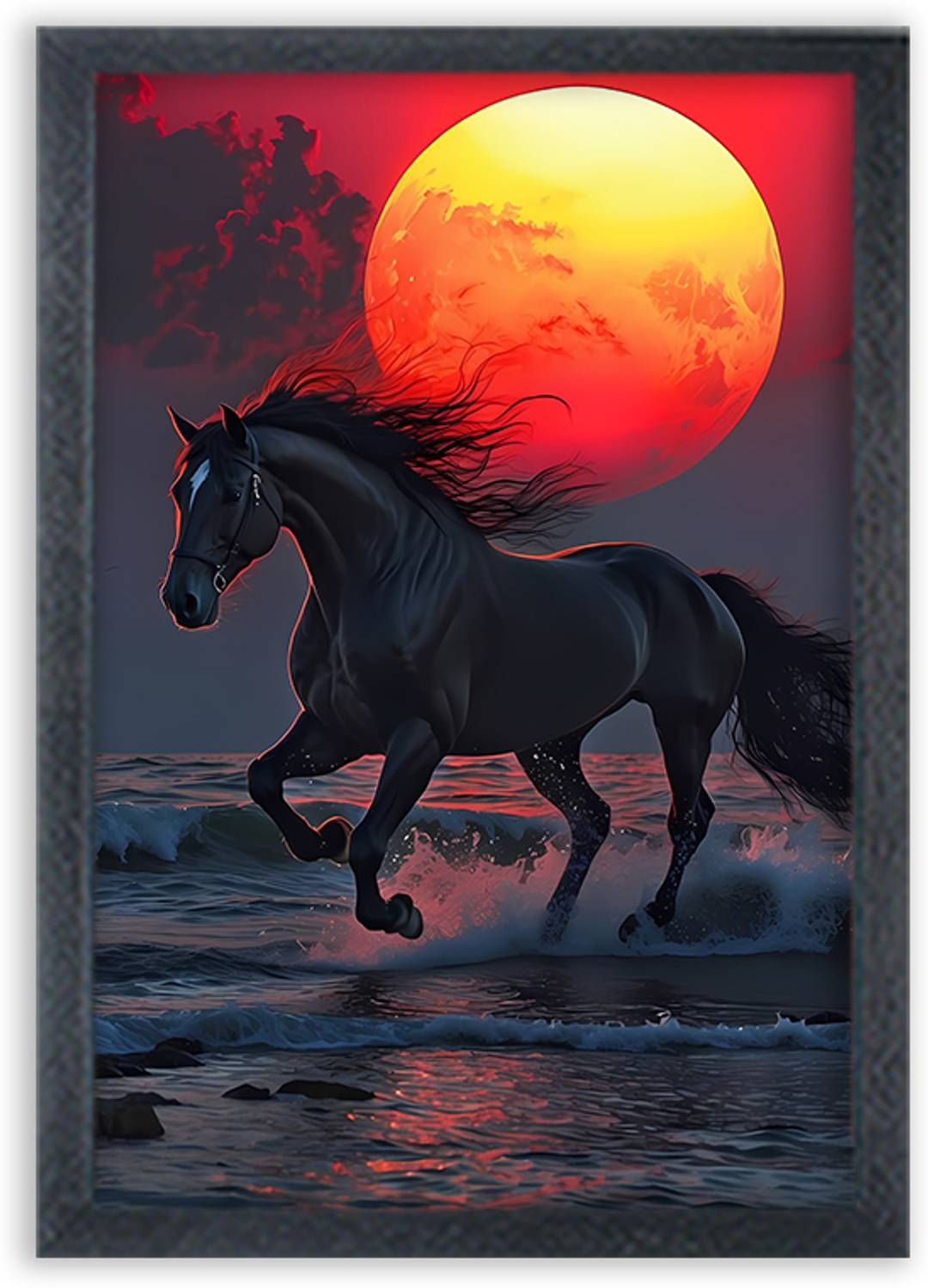 Devgifts Seven Horse Photo Frame For Wall Mounted Painting Digital