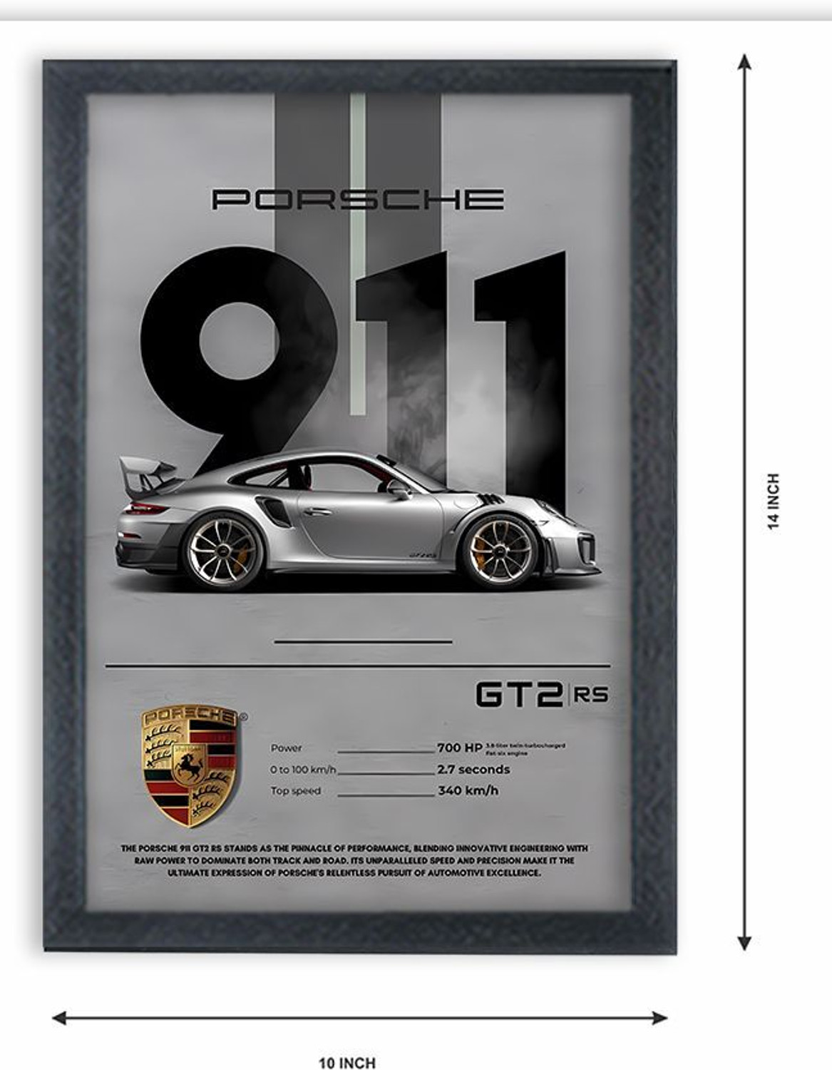 Image of Devatwal 911 Super car Painting Wall Mounted Digital Reprint 10 inch x 14 inch Painting
