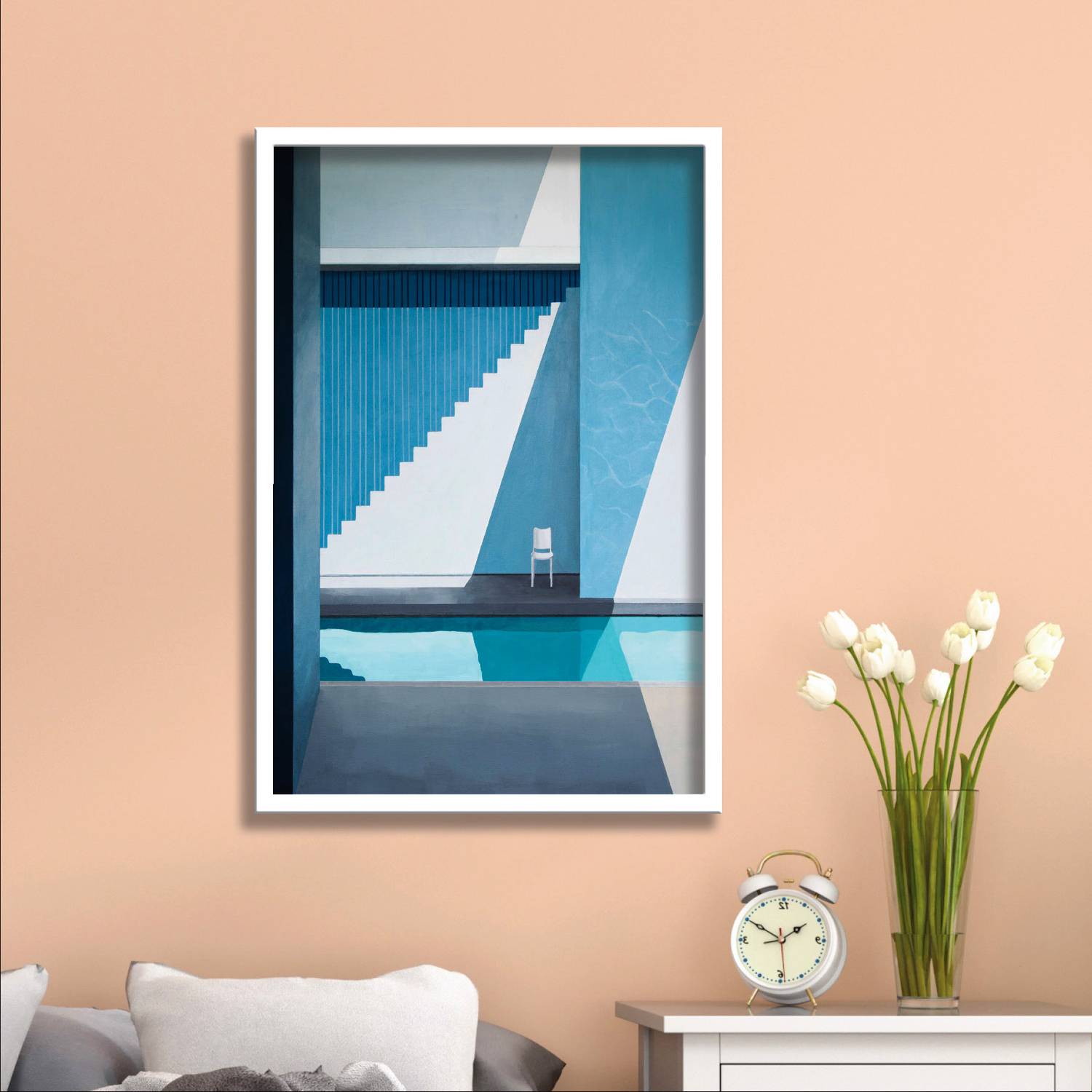 Aartify Modern Art Premium white Frame painting for home and office Digital Reprint 19.5 inch x 13.5 inch Painting