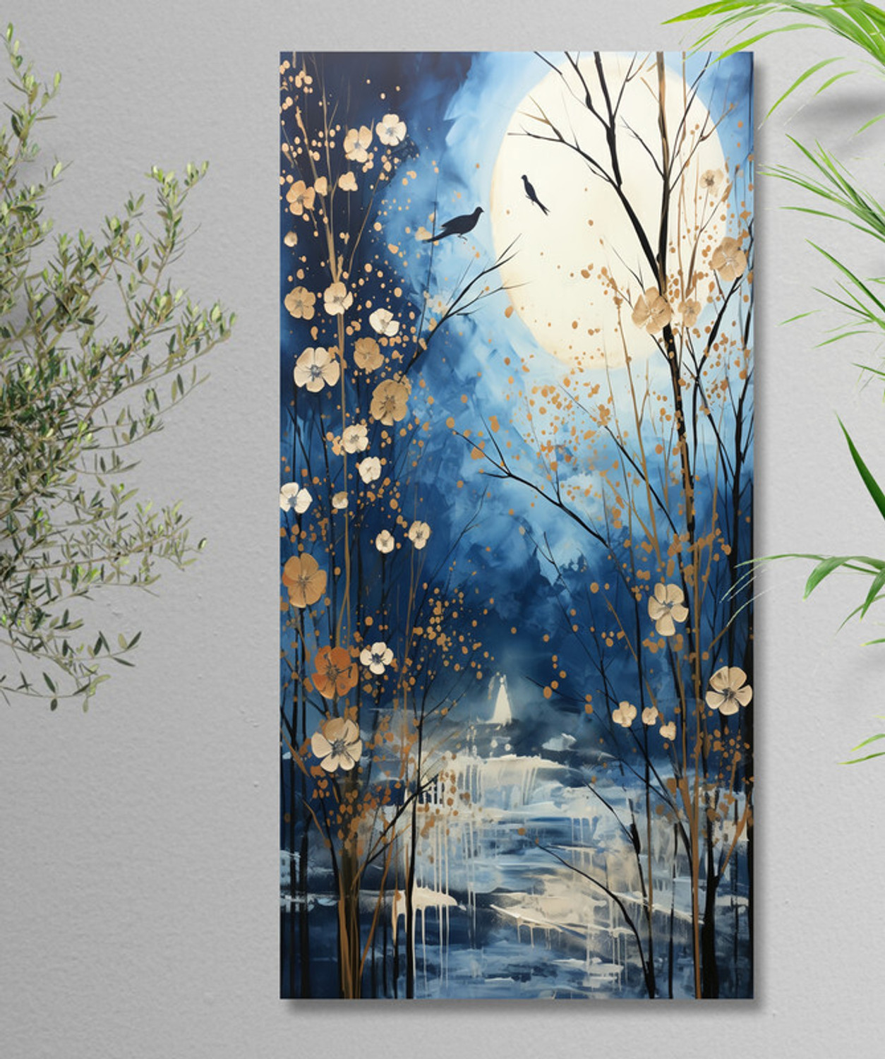 Image of saf Unframed Rolled Art Print Nature Art Canvas For Home Decor CR-204 Canvas 48 inch x 24 inch Painting