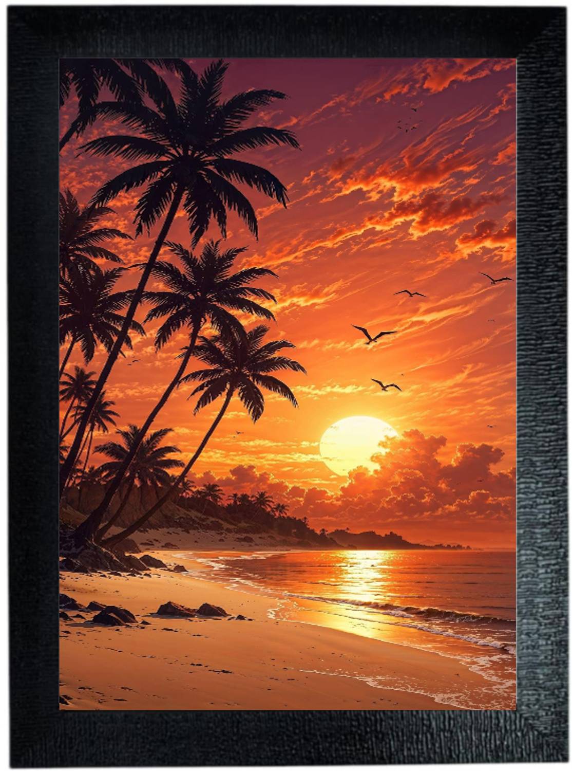 bareth brothers Sunrise with Biutiful Nature A4 Framed Digital Reprint 13 inch x 10 inch Painting