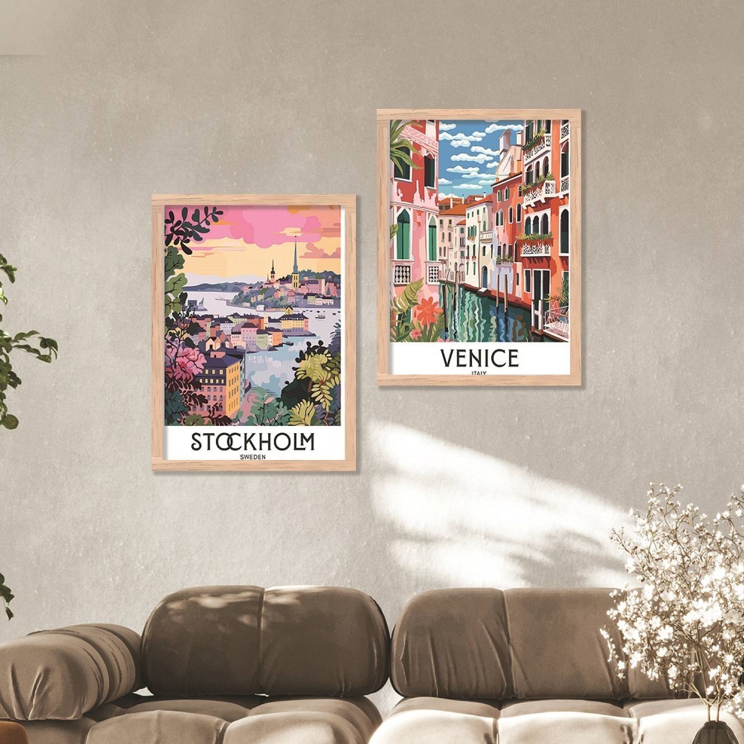 KOTART Venice Modern Art Wall paintings, Wall poster with frame