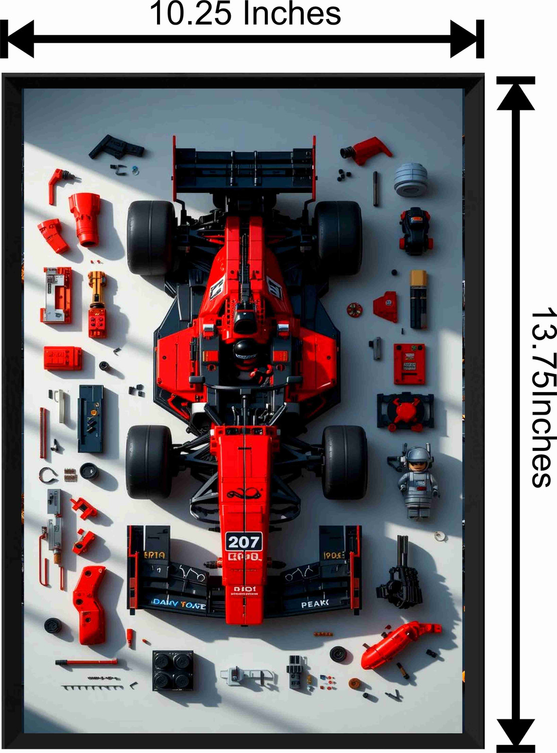Image of TheGadgetGalaxy F1 CAR 204 Acrylic 14 inch x 10 inch Painting